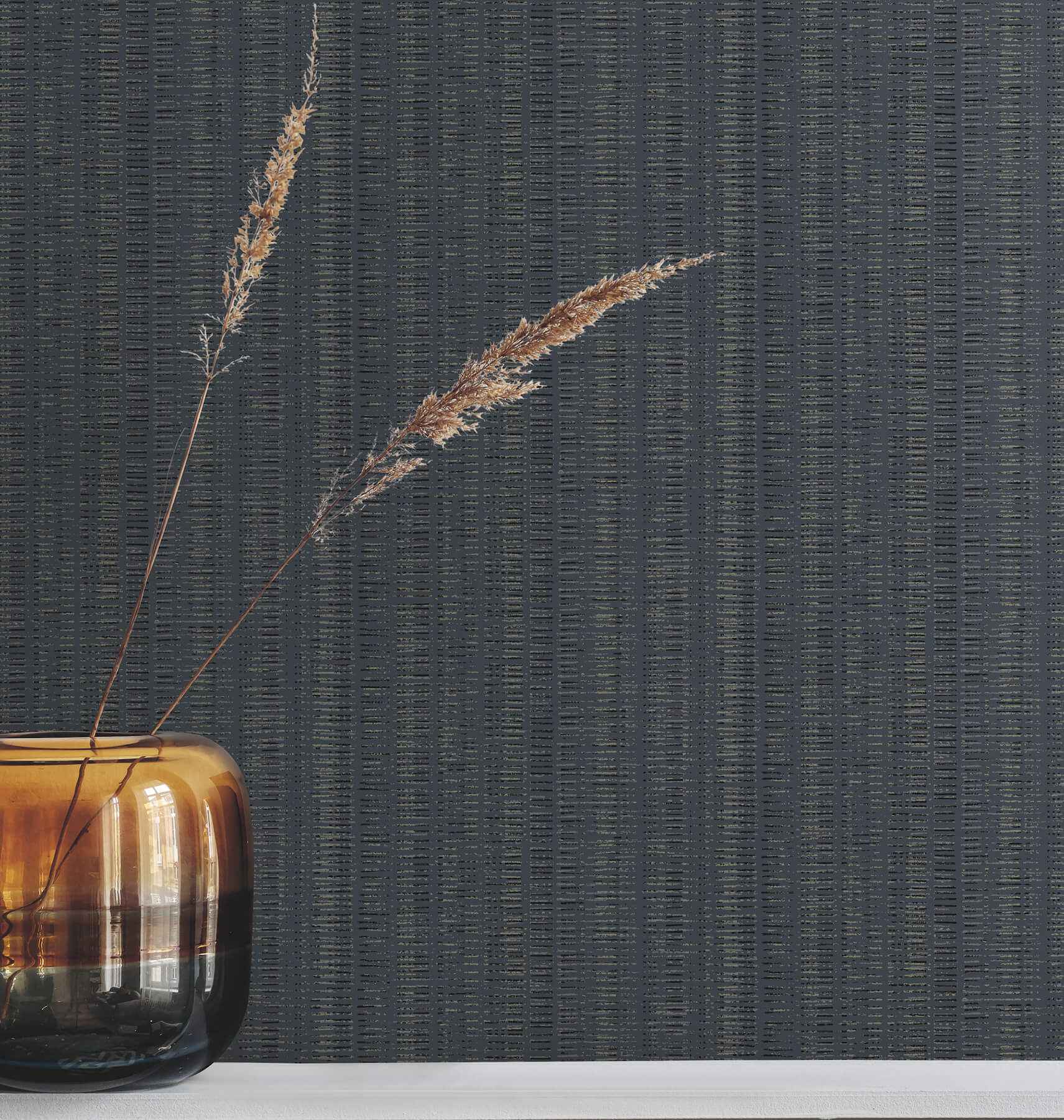 Line in the Sand Indigo Woven Stripe Wallpaper - York Wallcoverings - UW1092N - York Wallcoverings Wallpaper