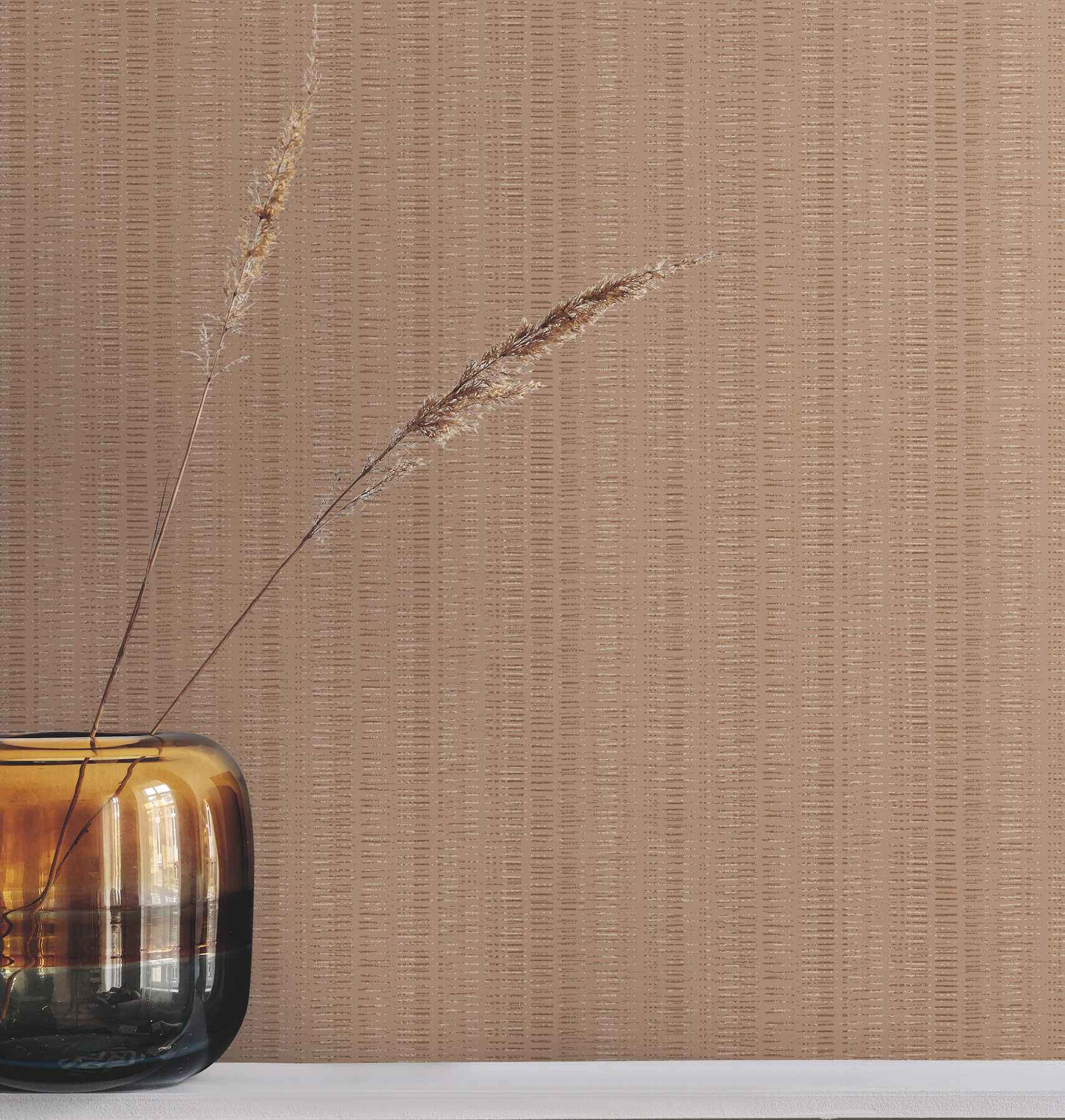 Line in the Sand Salmon Woven Stripe Wallpaper - York Wallcoverings - UW1096N - York Wallcoverings Wallpaper