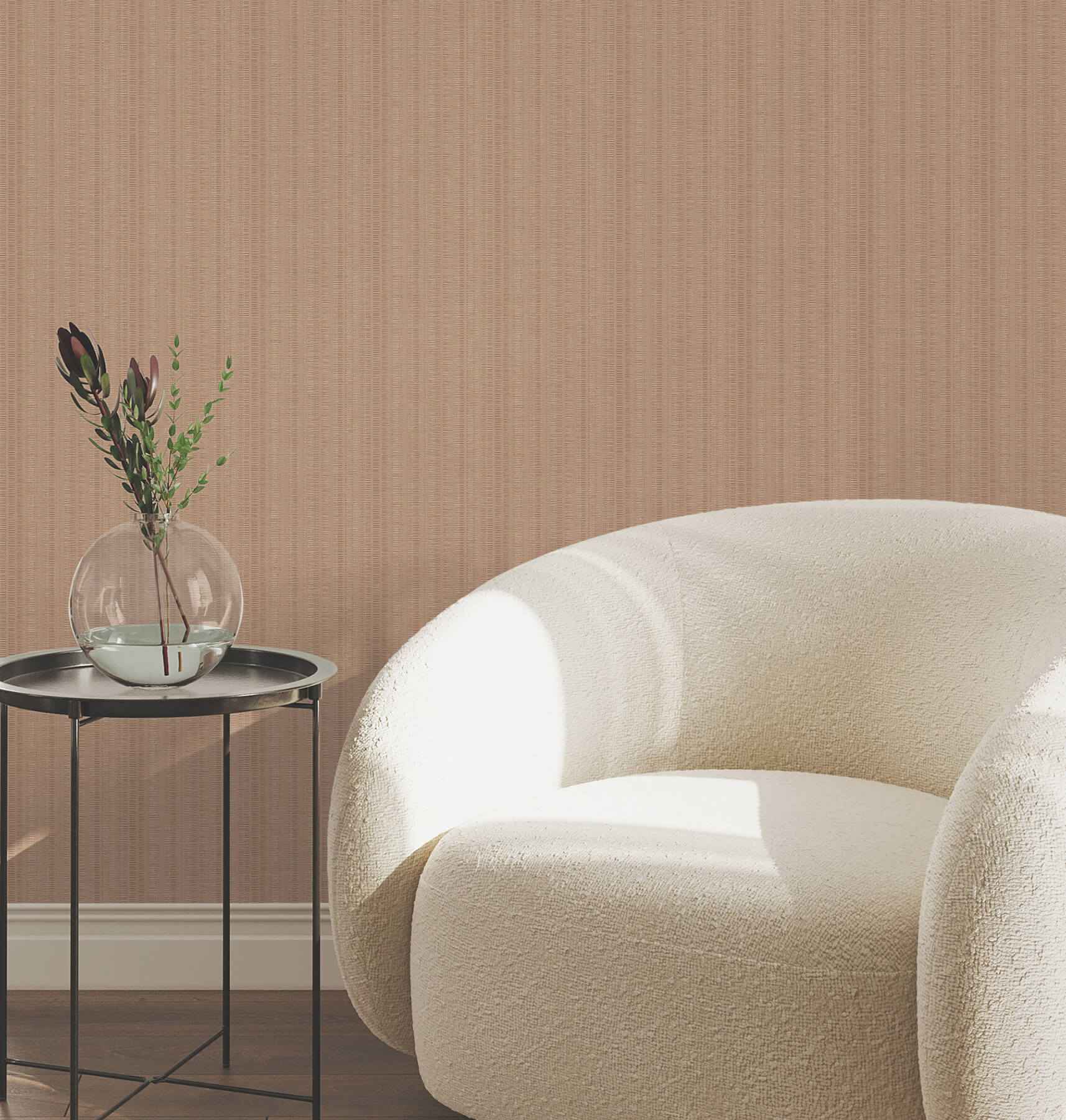 Line in the Sand Salmon Woven Stripe Wallpaper - York Wallcoverings - UW1096N - York Wallcoverings Wallpaper