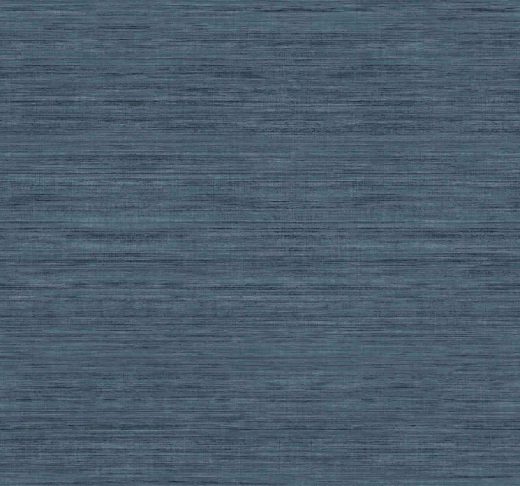 Silk Essence Indigo Faux Fabric Wallpaper - York Wallcoverings - UW1107N