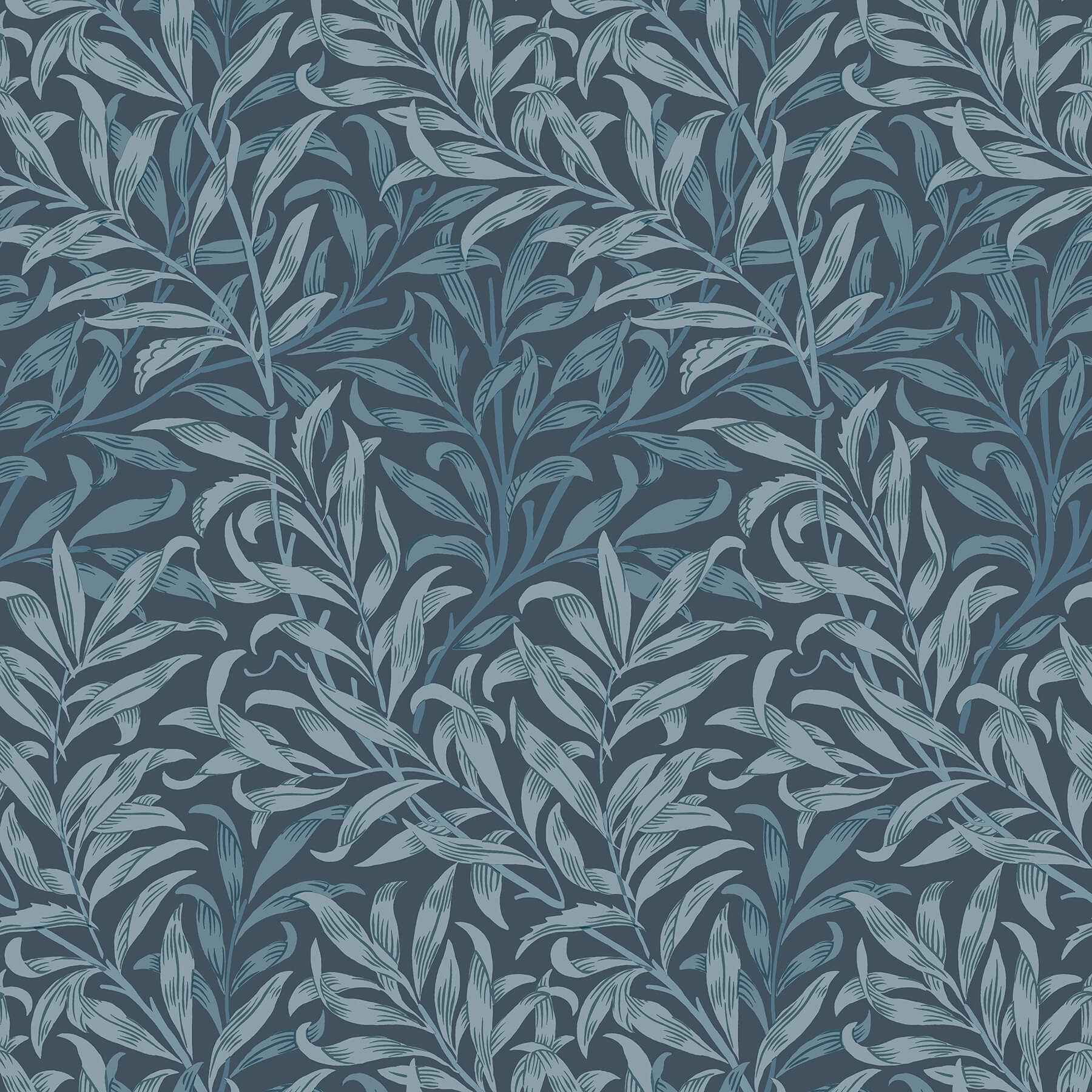 Willow Boughs Ink Blue Peel and Stick Wallpaper - York Wallcoverings - MCS6620