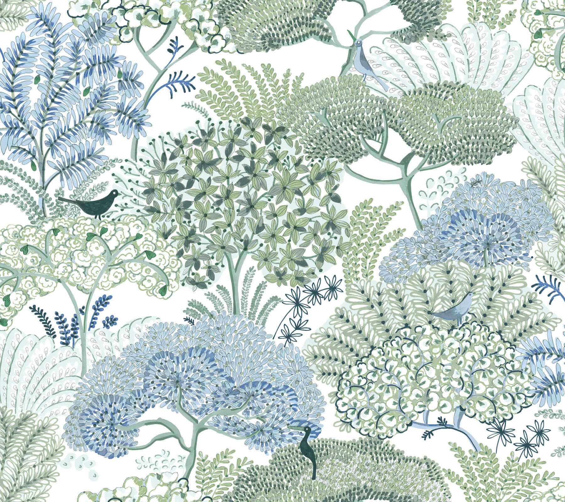 Everbloom Forest Green Botanical Peel Stick Wallpaper - York Wallcoverings - PSW1697RL