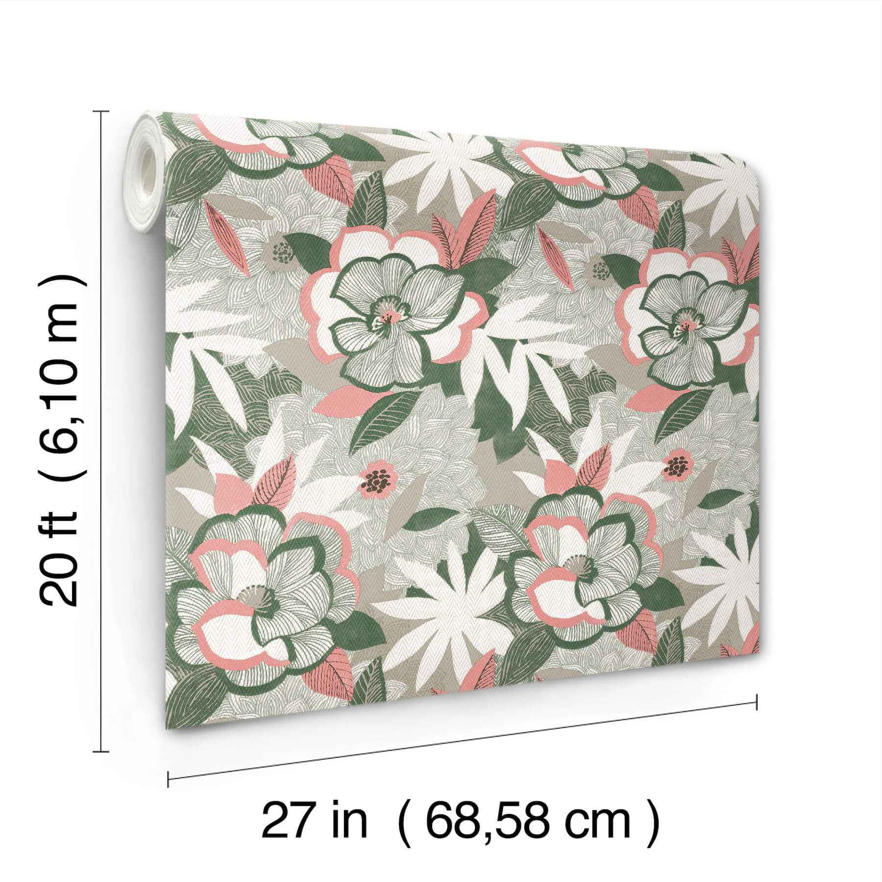 Fantasium Coral Floral Peel Stick Wallpaper - York Wallcoverings - PSW1700RL - York Wallcoverings Wallpaper