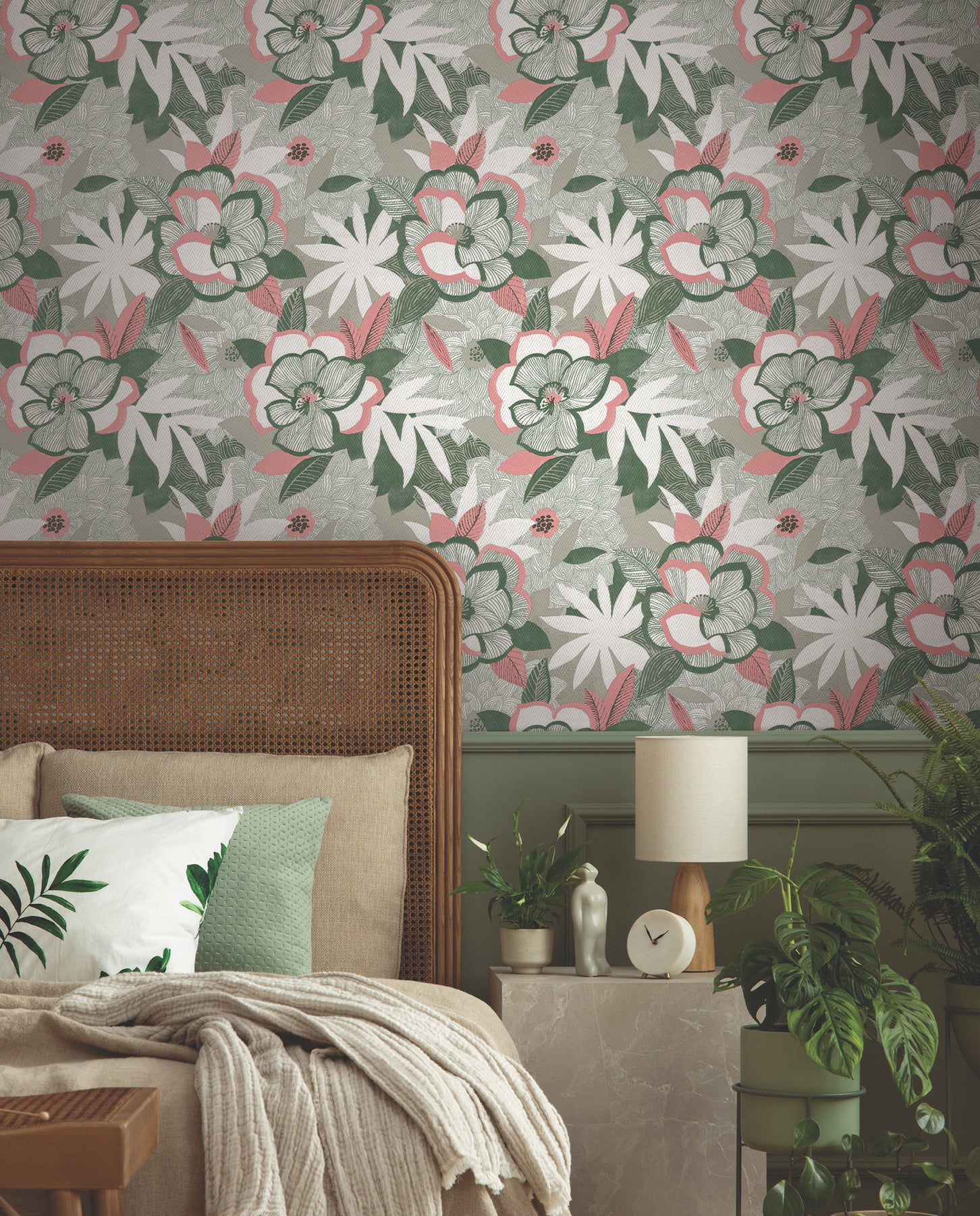 Fantasium Coral Floral Peel Stick Wallpaper - York Wallcoverings - PSW1700RL - York Wallcoverings Wallpaper