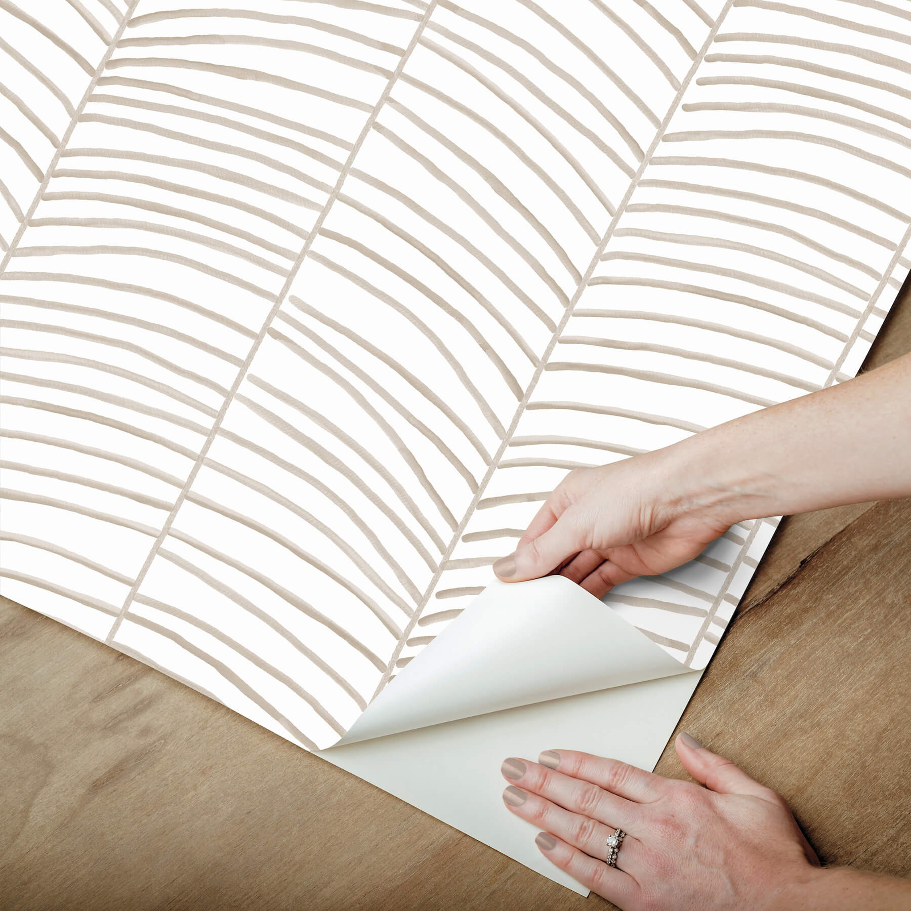 cascade-palm-taupe-chic-tropics-peel-stick-wallpaper-york-wallcoverings-psw1702rl - York Wallcoverings Wallpaper