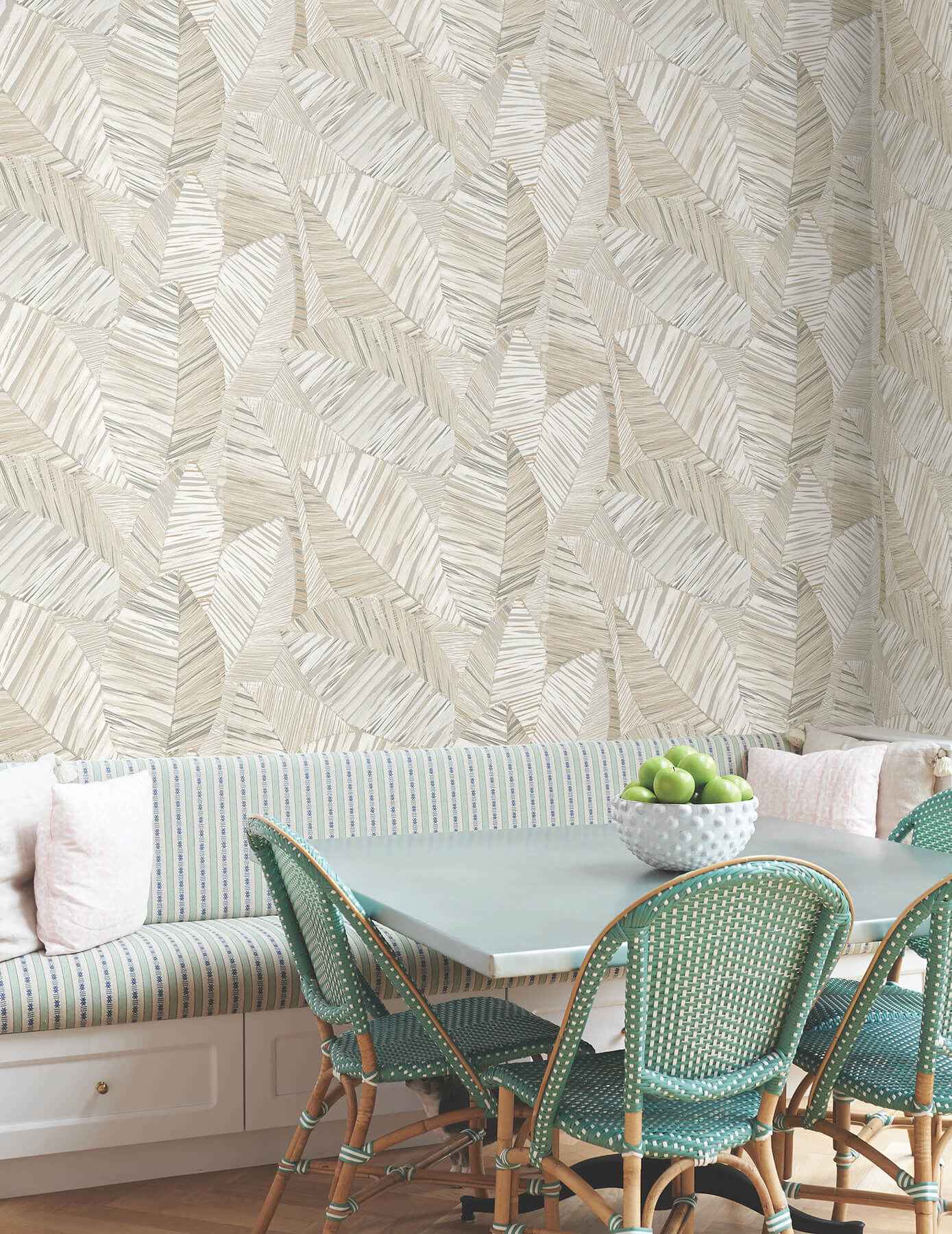 Crown Canopy Neutral Palm Peel Stick Wallpaper - York Wallcoverings - PSW1705RL - York Wallcoverings Wallpaper