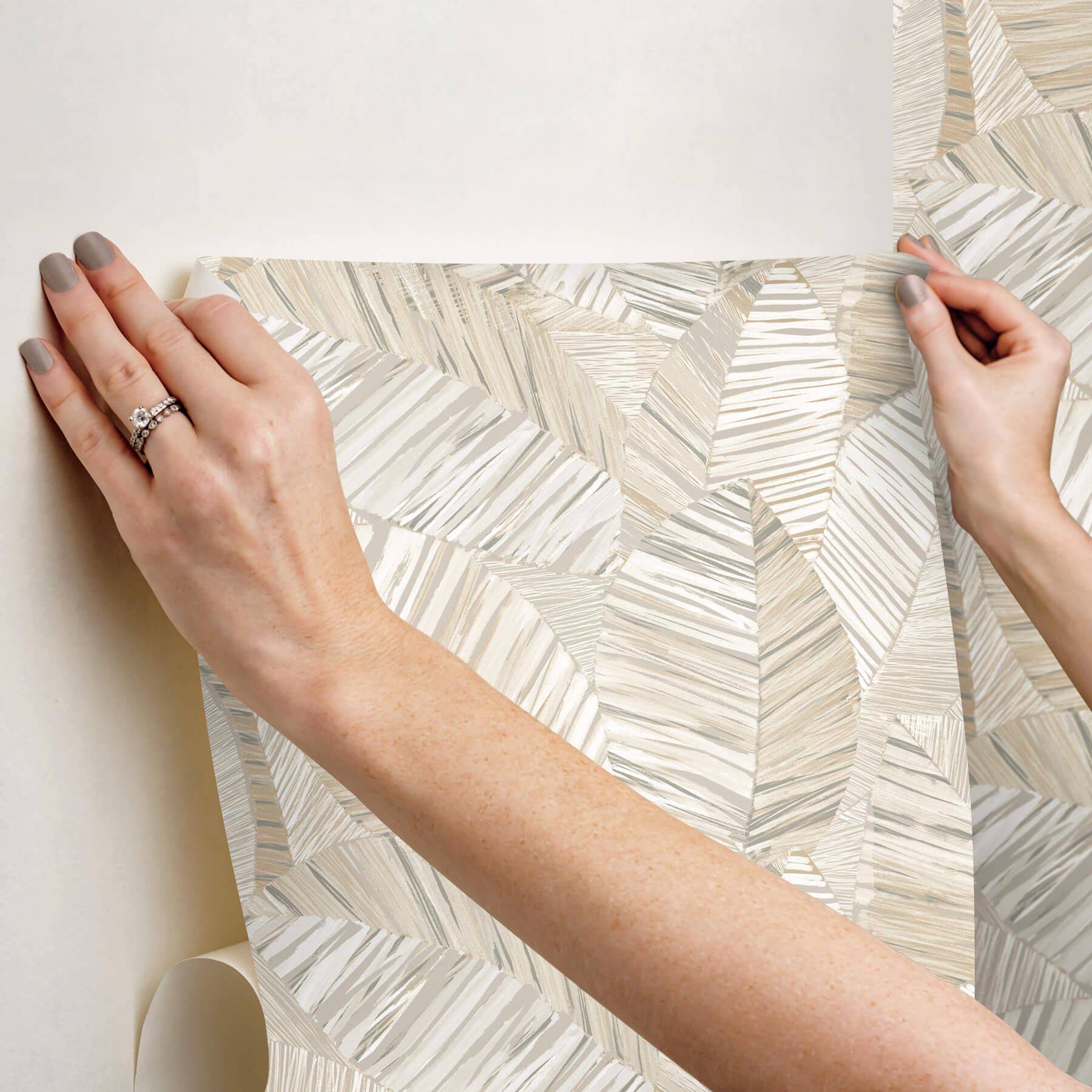 crown-canopy-neutral-palm-peel-stick-wallpaper-york-wallcoverings-psw1705rl - York Wallcoverings Wallpaper