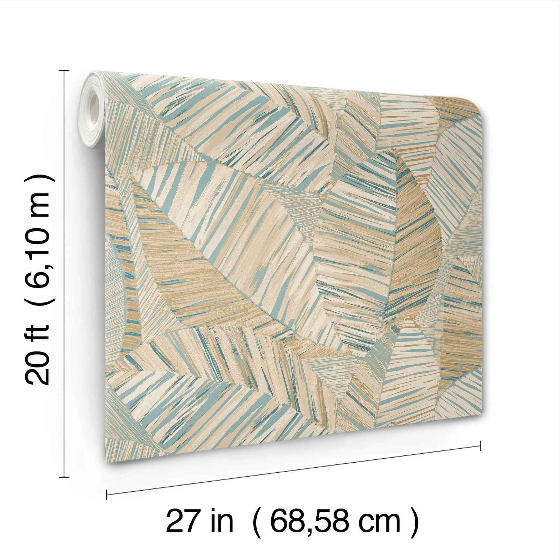 Crown Canopy Teal Palm Peel Stick Wallpaper - York Wallcoverings - PSW1706RL - York Wallcoverings Wallpaper