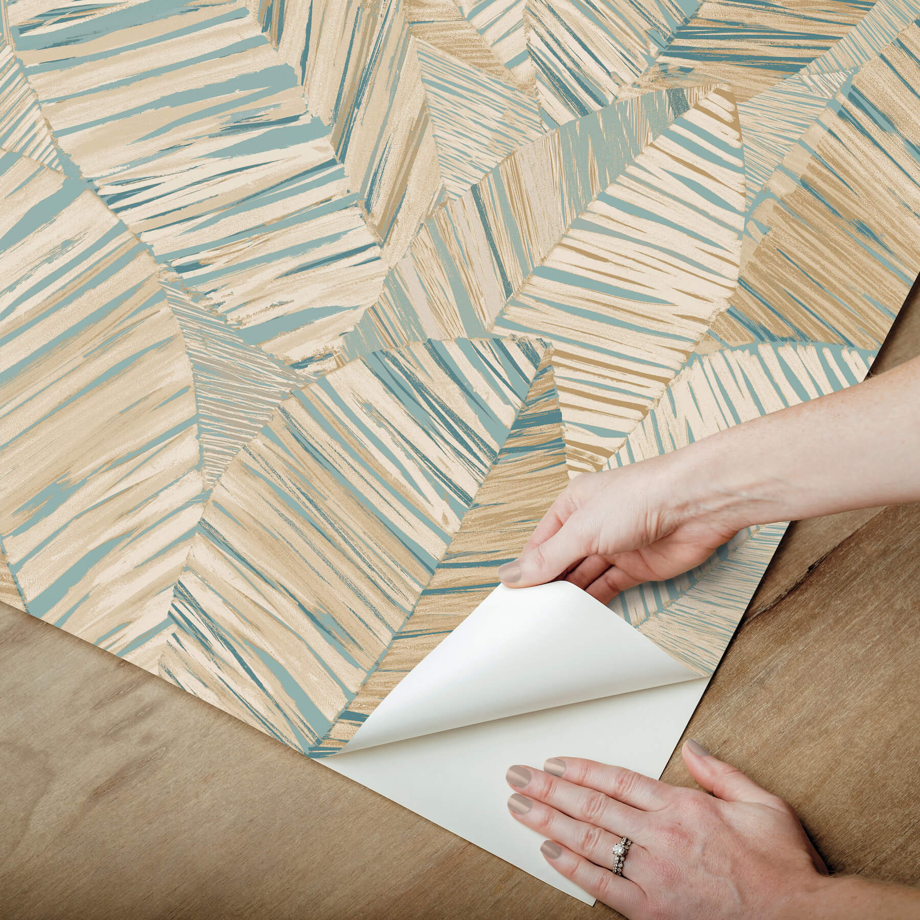 crown-canopy-teal-palm-peel-stick-wallpaper-york-wallcoverings-psw1706rl - York Wallcoverings Wallpaper