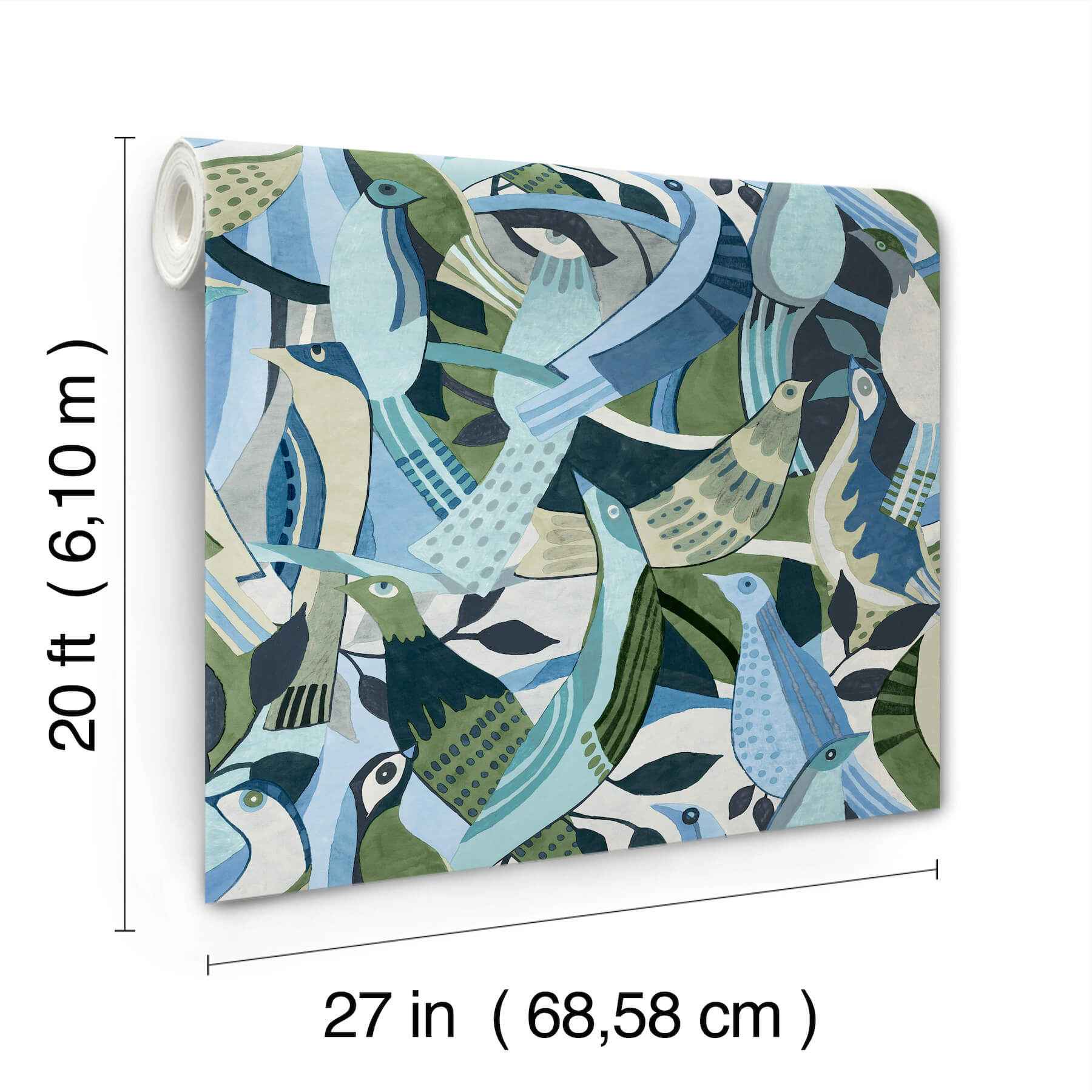 Fauvist Flock Green Abstract Peel Stick Wallpaper - York Wallcoverings - PSW1708RL - York Wallcoverings Wallpaper