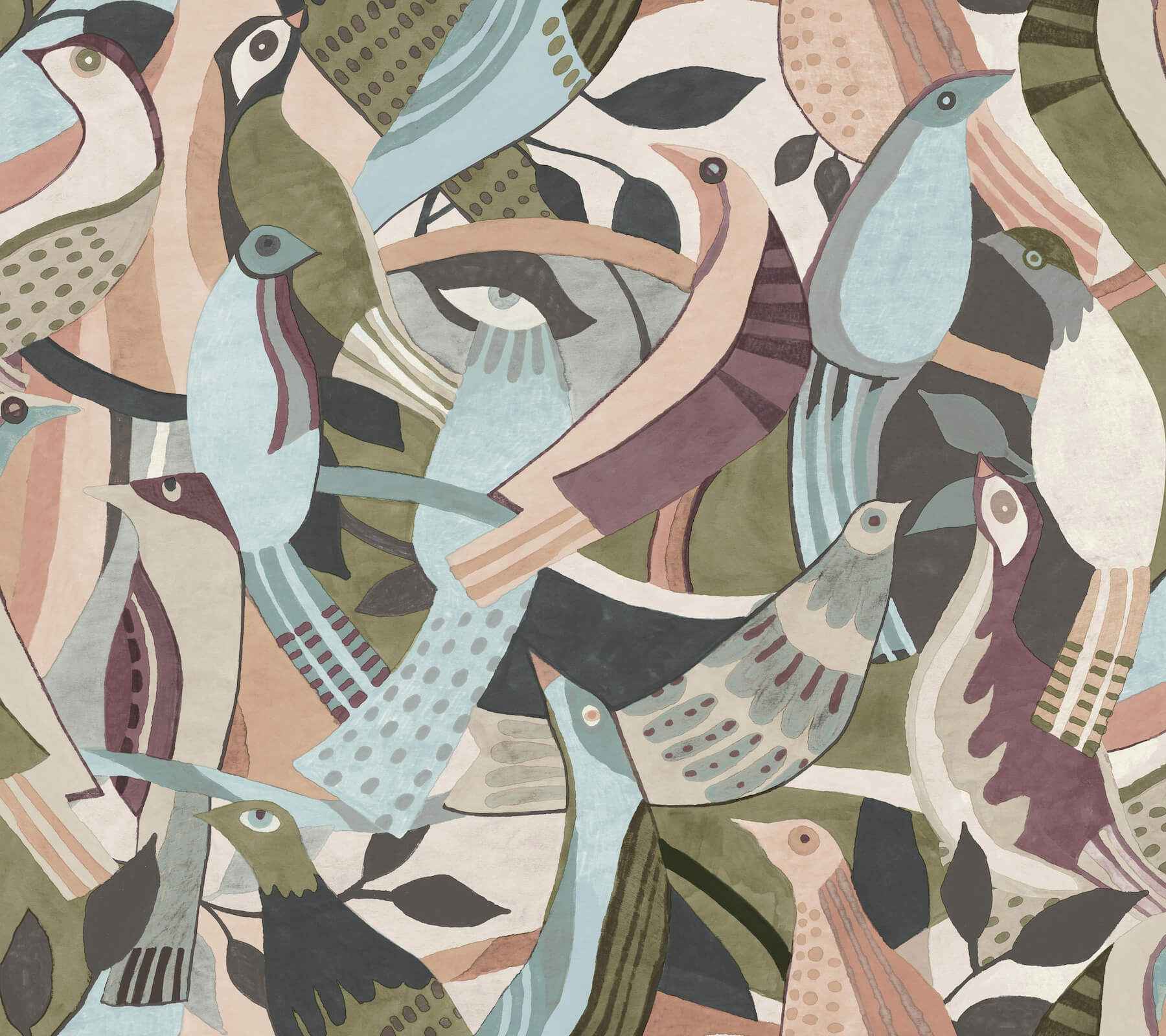 Fauvist Flock Plum Abstract Peel Stick Wallpaper - York Wallcoverings - PSW1709RL