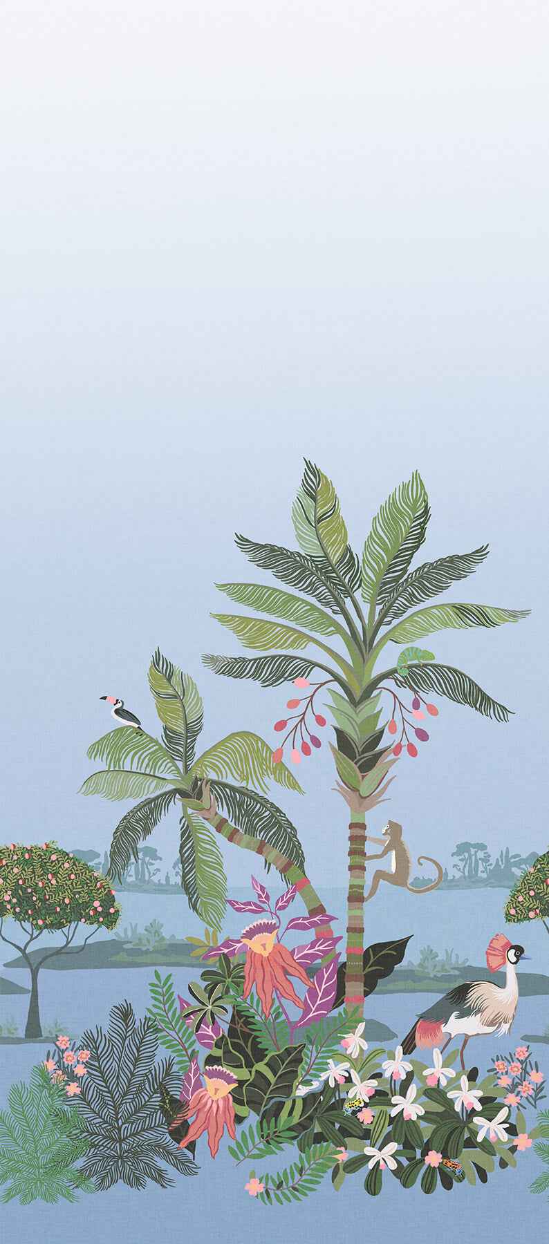 Tropical Lagoon Lush Premium Peel Stick Wall Mural - York Wallcoverings - PSW1710M