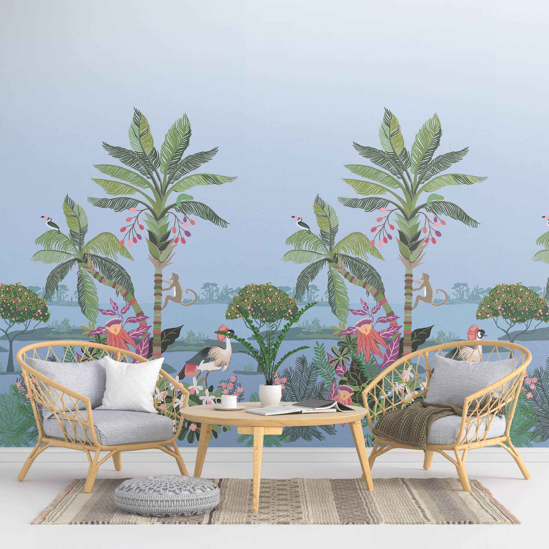 Tropical Lagoon Lush Premium Peel Stick Wall Mural - York Wallcoverings - PSW1710M - York Wallcoverings Wallpaper