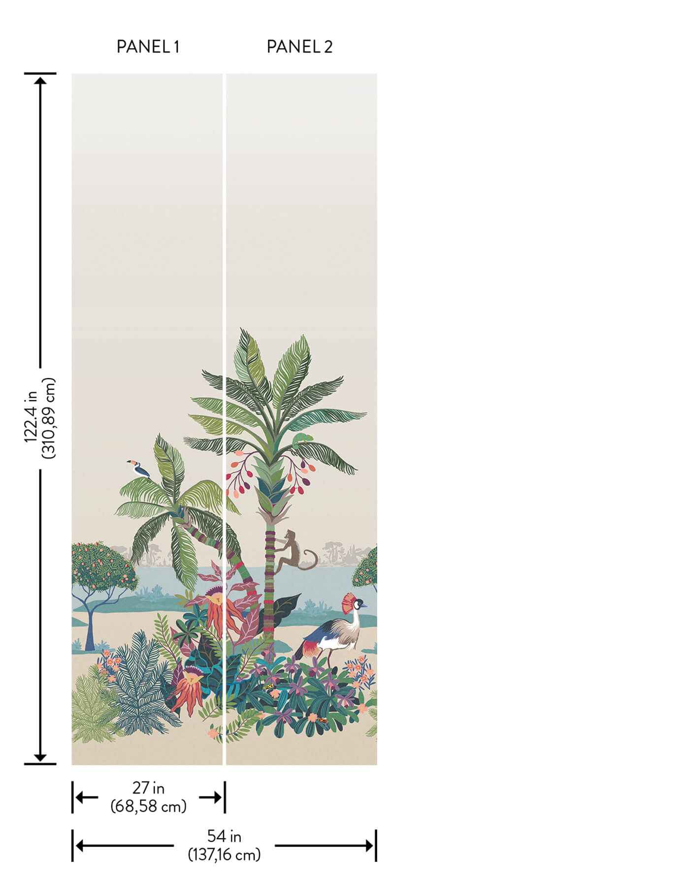 Tropical Lagoon Earthy Premium Peel and - York Wallcoverings - PSW1711M - York Wallcoverings Wallpaper