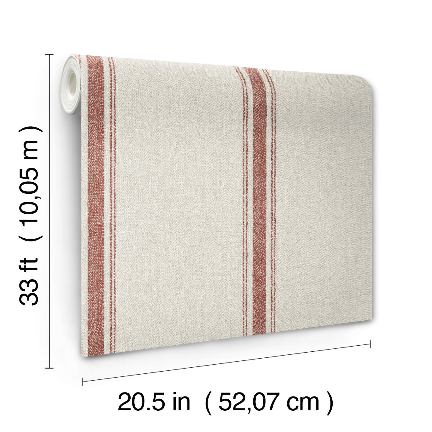 linette-red-fabric-stripe-wallpaper-york-wallcoverings-4192-12464 - York Wallcoverings Wallpaper