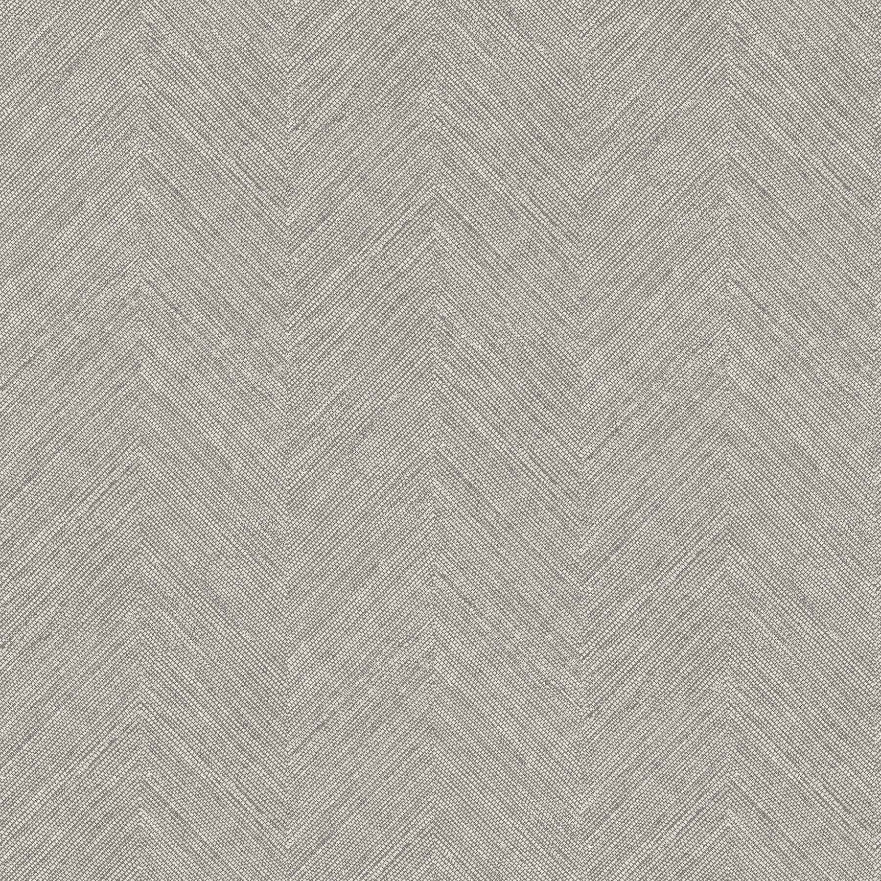 Caladesi Dark Grey Linen Chevron Wallpaper - York Wallcoverings - 4192-13674