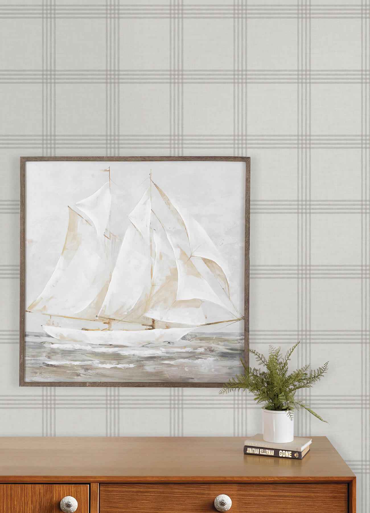 Twain Dove Plaid Wallpaper - York Wallcoverings - 4192-24478 - York Wallcoverings Wallpaper