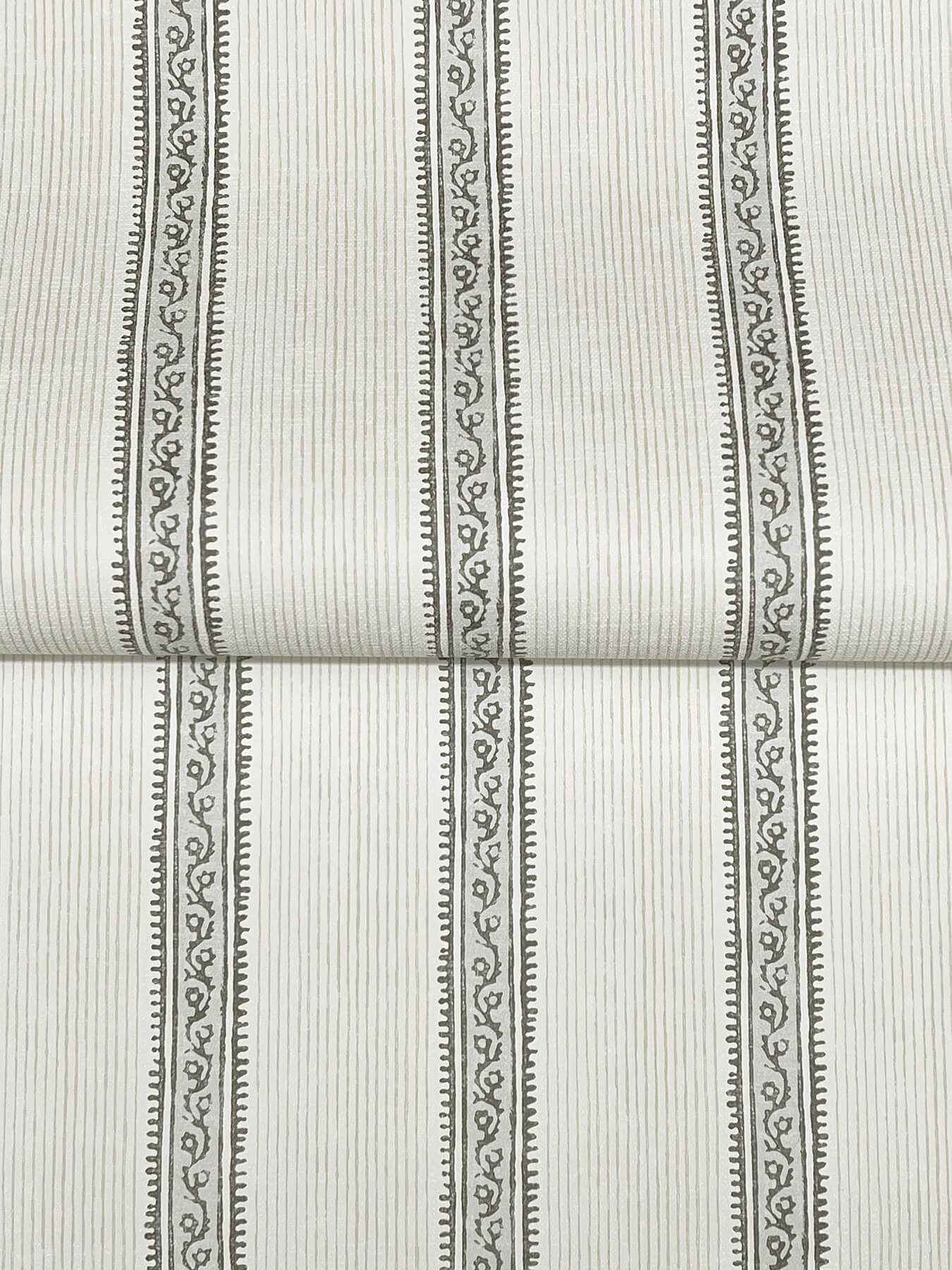 Mandevilla Black Vine Stripe Wallpaper - York Wallcoverings - 4192-27426 - York Wallcoverings Wallpaper