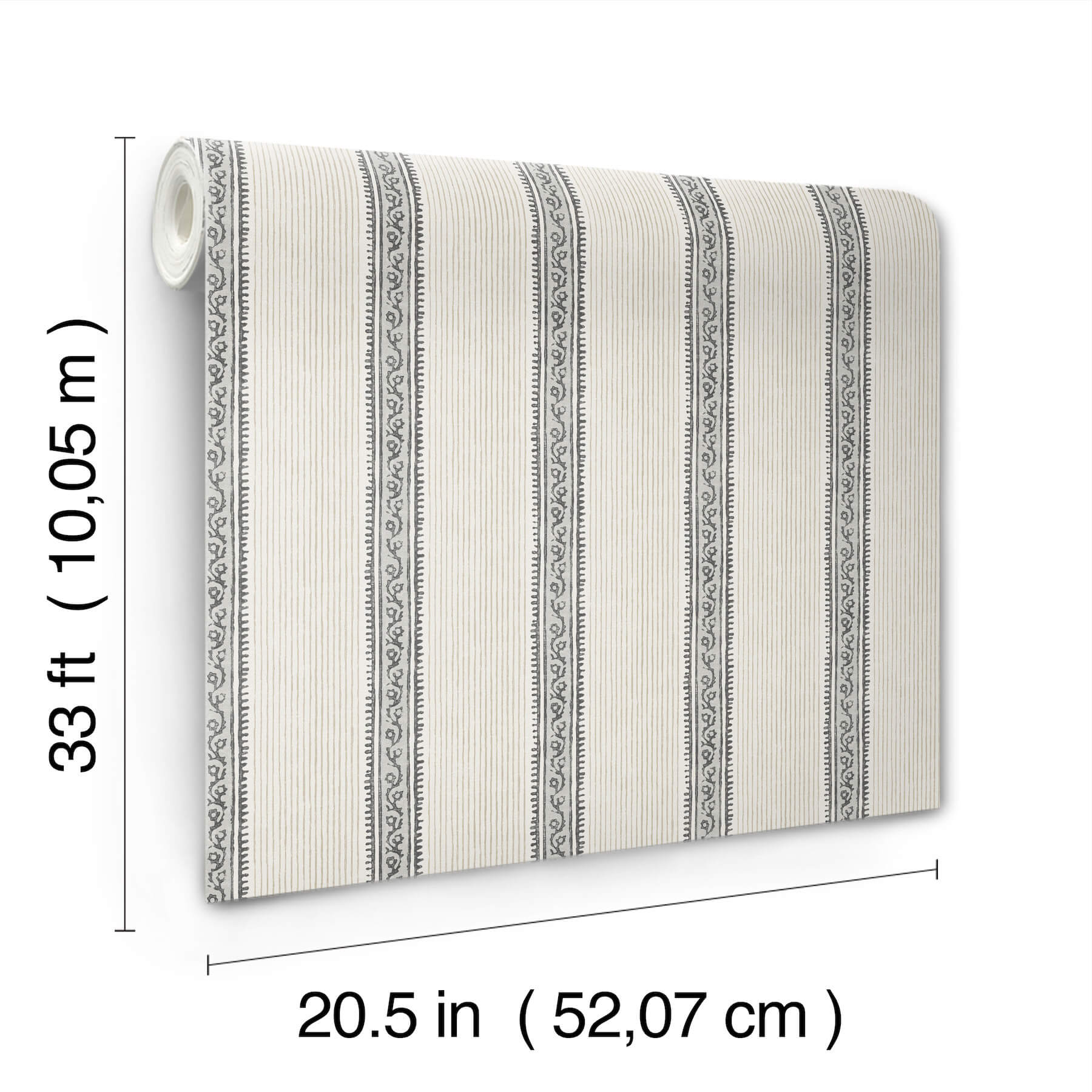 mandevilla-black-vine-stripe-wallpaper-york-wallcoverings-4192-27426 - York Wallcoverings Wallpaper
