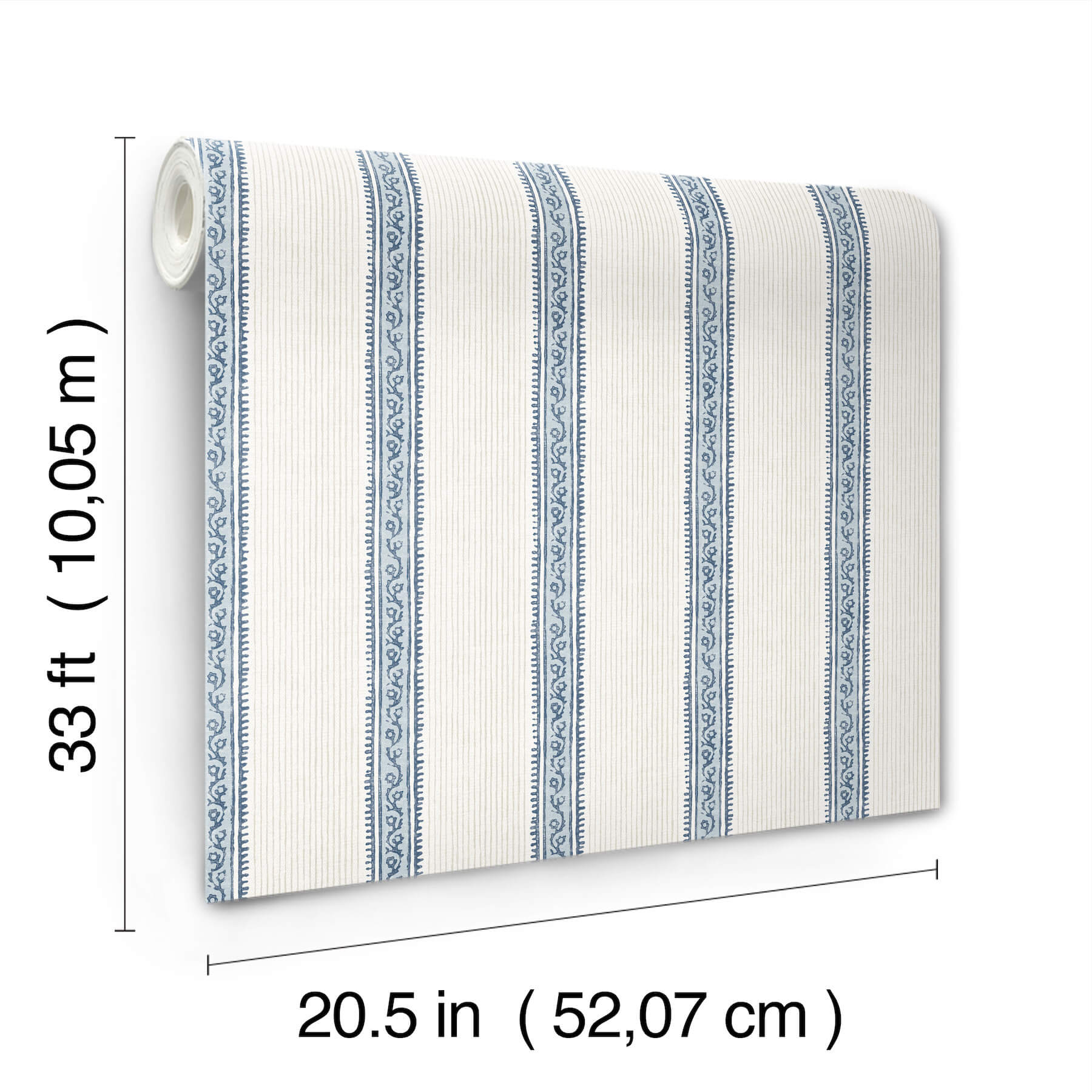 mandevilla-blue-vine-stripe-wallpaper-york-wallcoverings-4192-27428 - York Wallcoverings Wallpaper