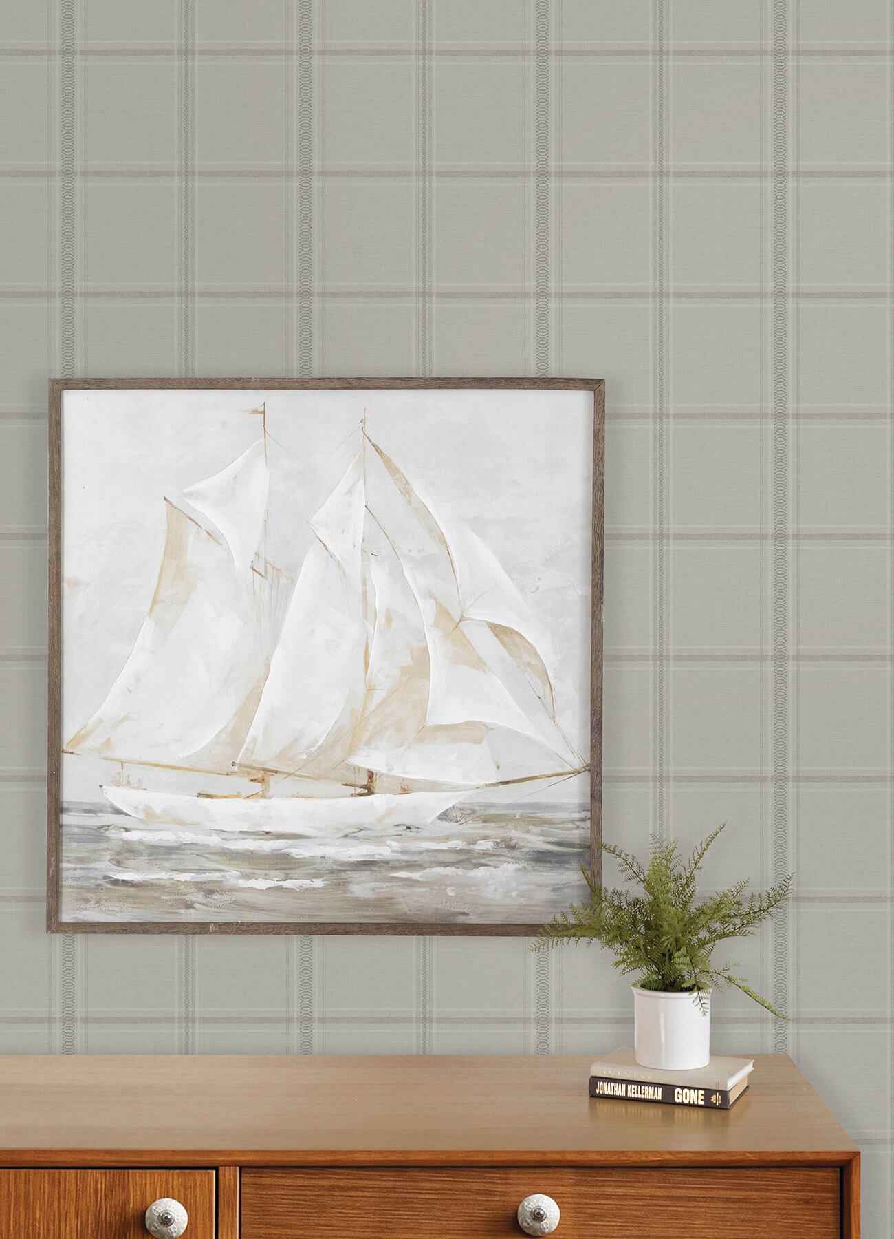 Auberge Taupe Plaid Wallpaper - York Wallcoverings - 4192-27608 - York Wallcoverings Wallpaper