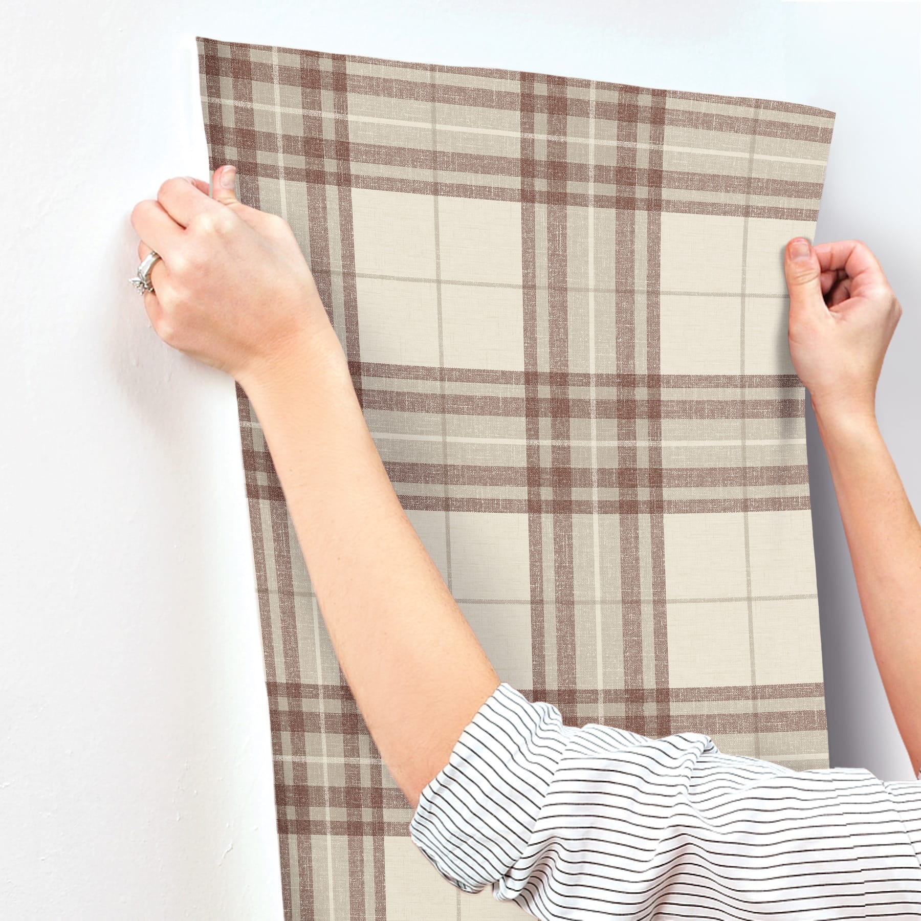 cabin-check-rust-plaid-wallpaper-york-wallcoverings-4192-27696 - York Wallpaper Wallpaper