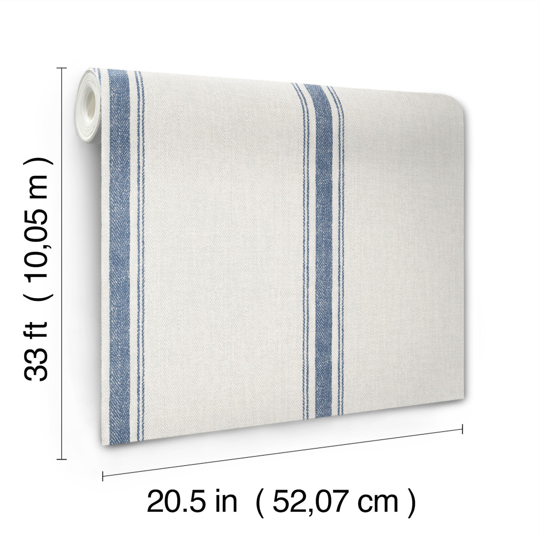 linette-blue-fabric-stripe-wallpaper-york-wallcoverings-4192-70067 - York Wallcoverings Wallpaper