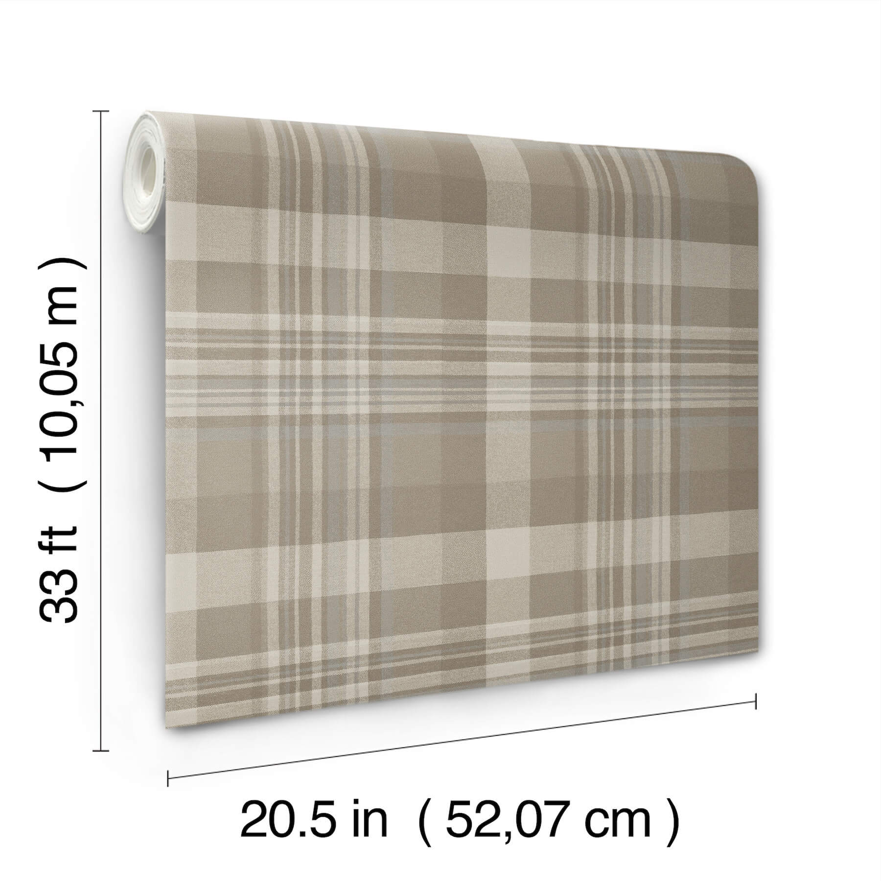 dutton-plaid-light-brown-flannel-wallpaper-york-wallcoverings-4192-72633 - York Wallcoverings Wallpaper