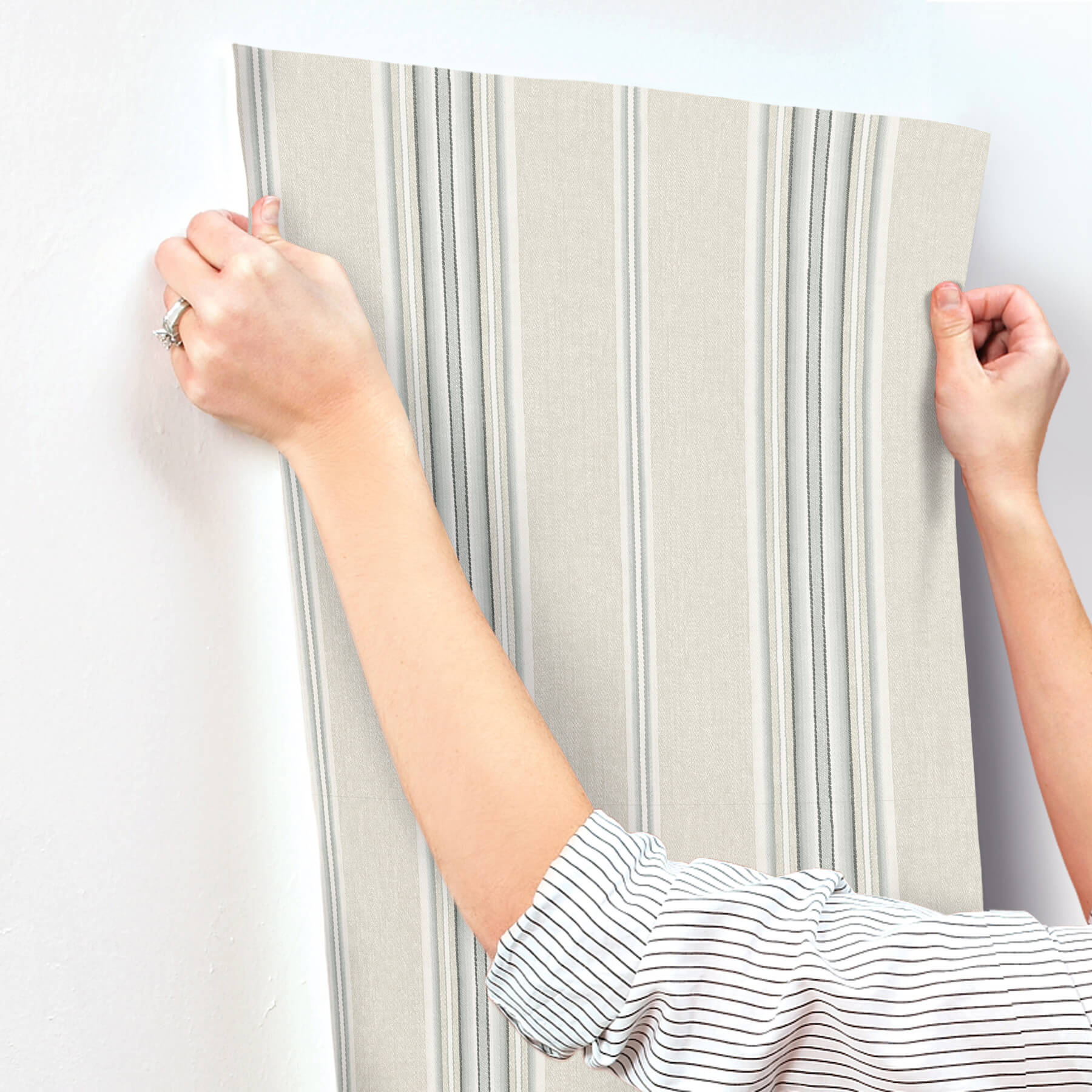 calvados-turquoise-linen-stripe-wallpaper-york-wallcoverings-4192-83122 - York Wallcoverings Wallpaper