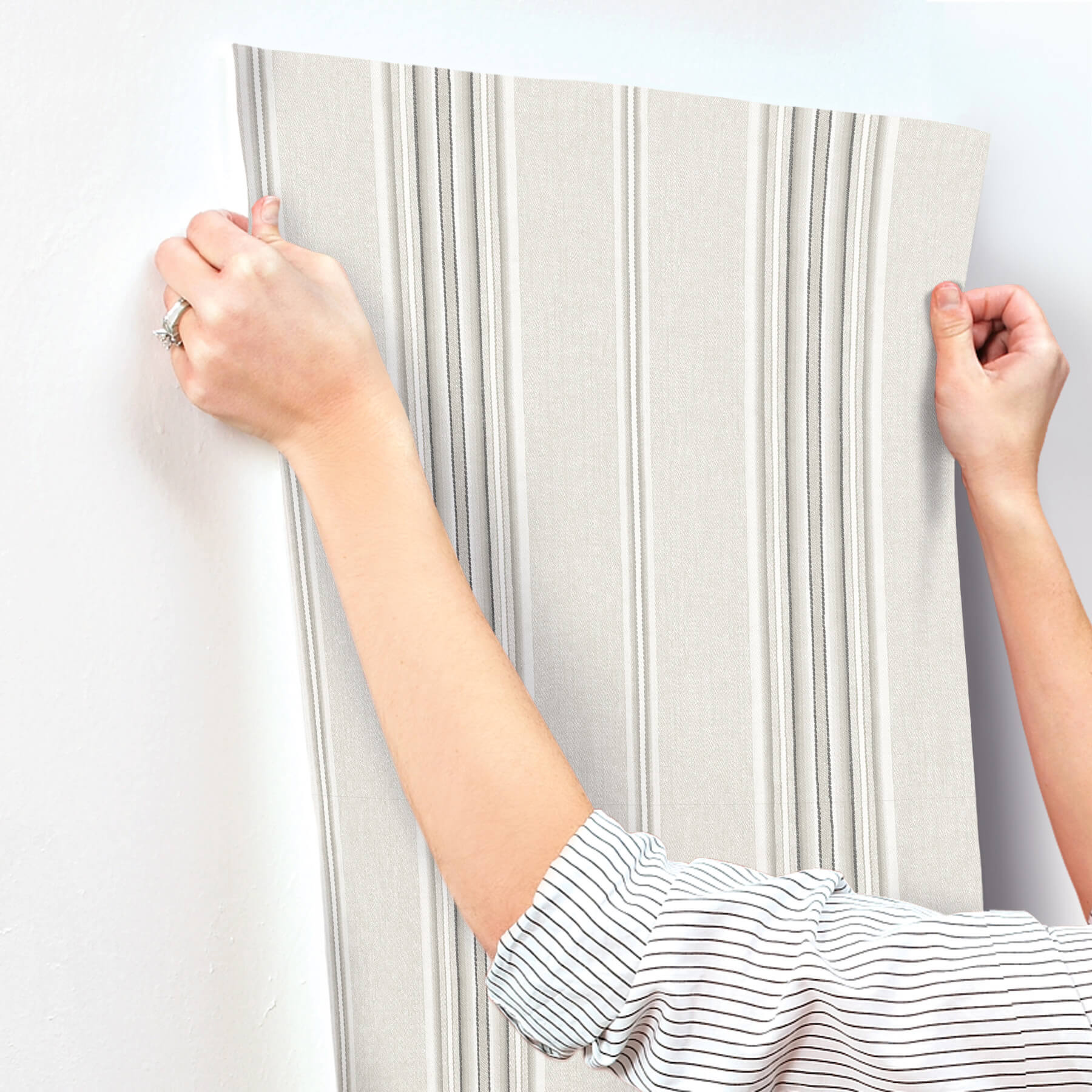 calvados-grey-linen-stripe-wallpaper-york-wallcoverings-4192-83124 - York Wallcoverings Wallpaper