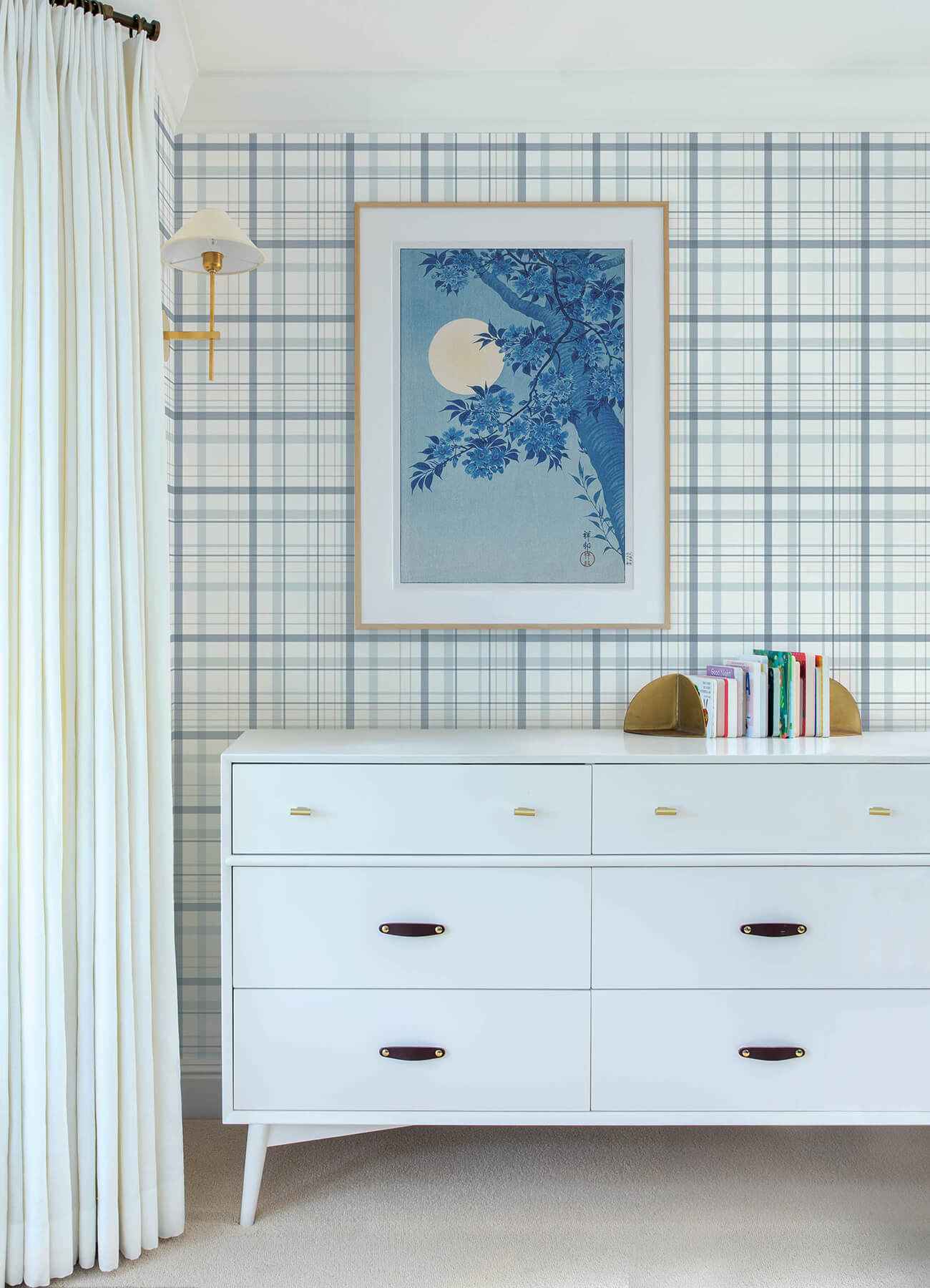 Burgess Blue Plaid Wallpaper - York Wallcoverings - 4192-83406 - York Wallcoverings Wallpaper