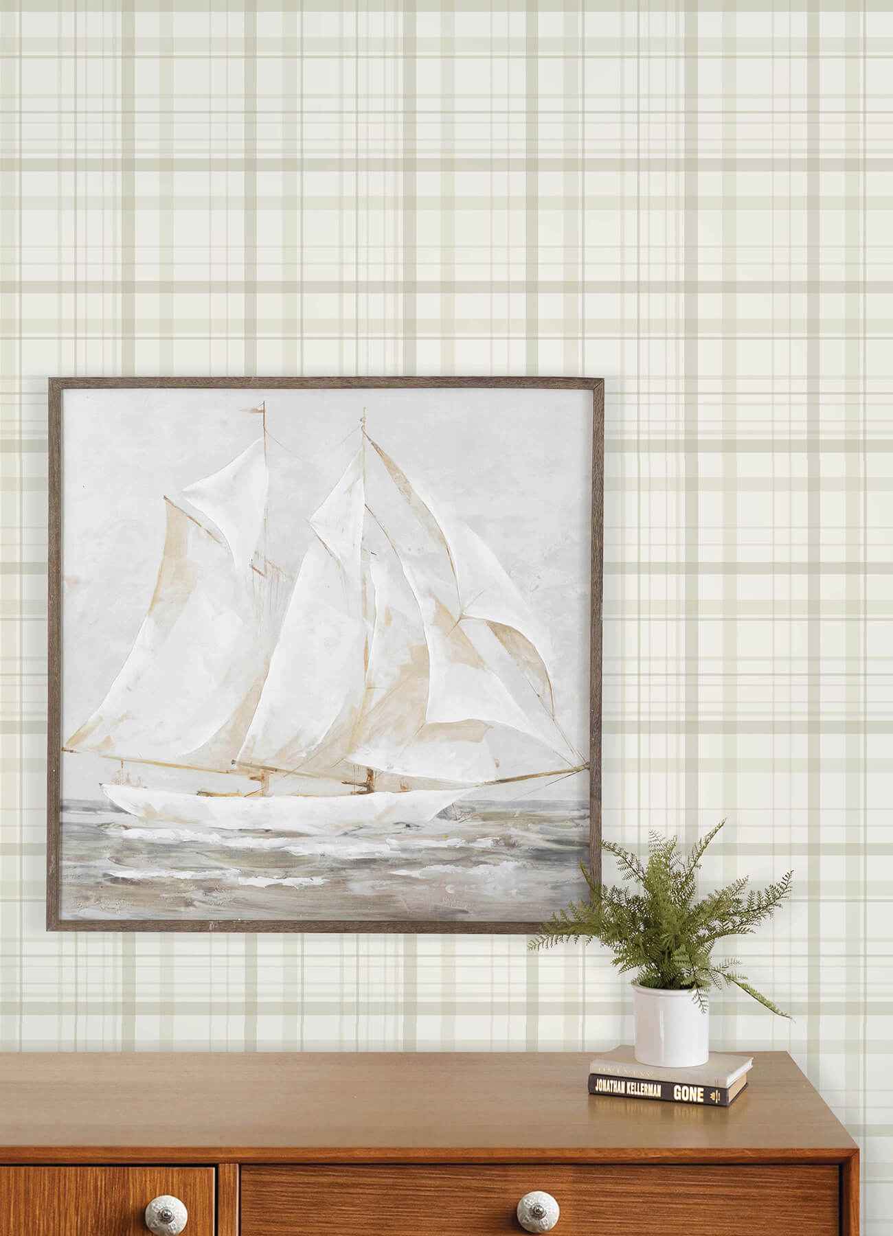 Burgess Light Green Plaid Wallpaper - York Wallcoverings - 4192-83408 - York Wallcoverings Wallpaper