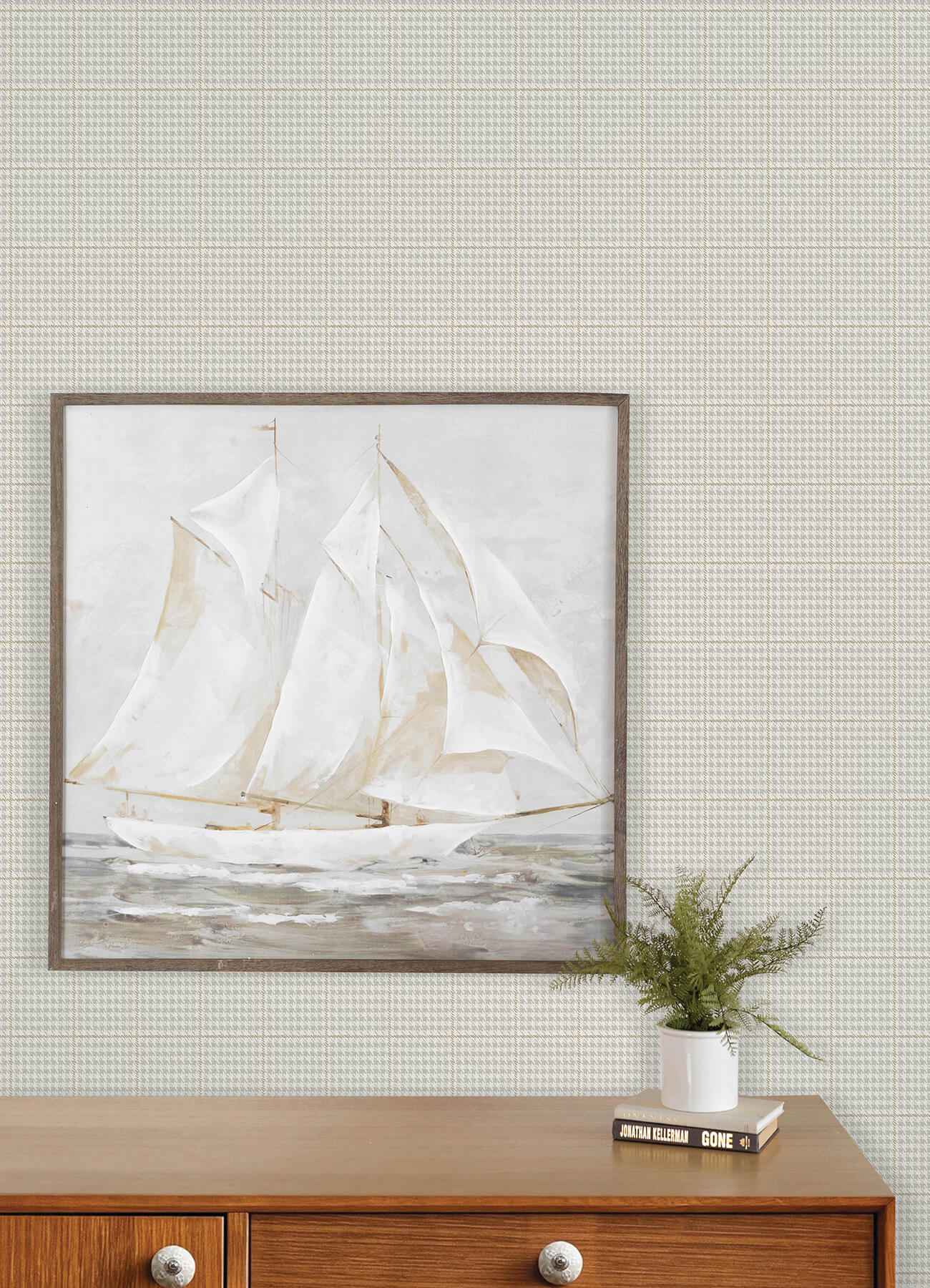Prescott Grey Glen Check Wallpaper - York Wallcoverings - 4192-83413 - York Wallcoverings Wallpaper
