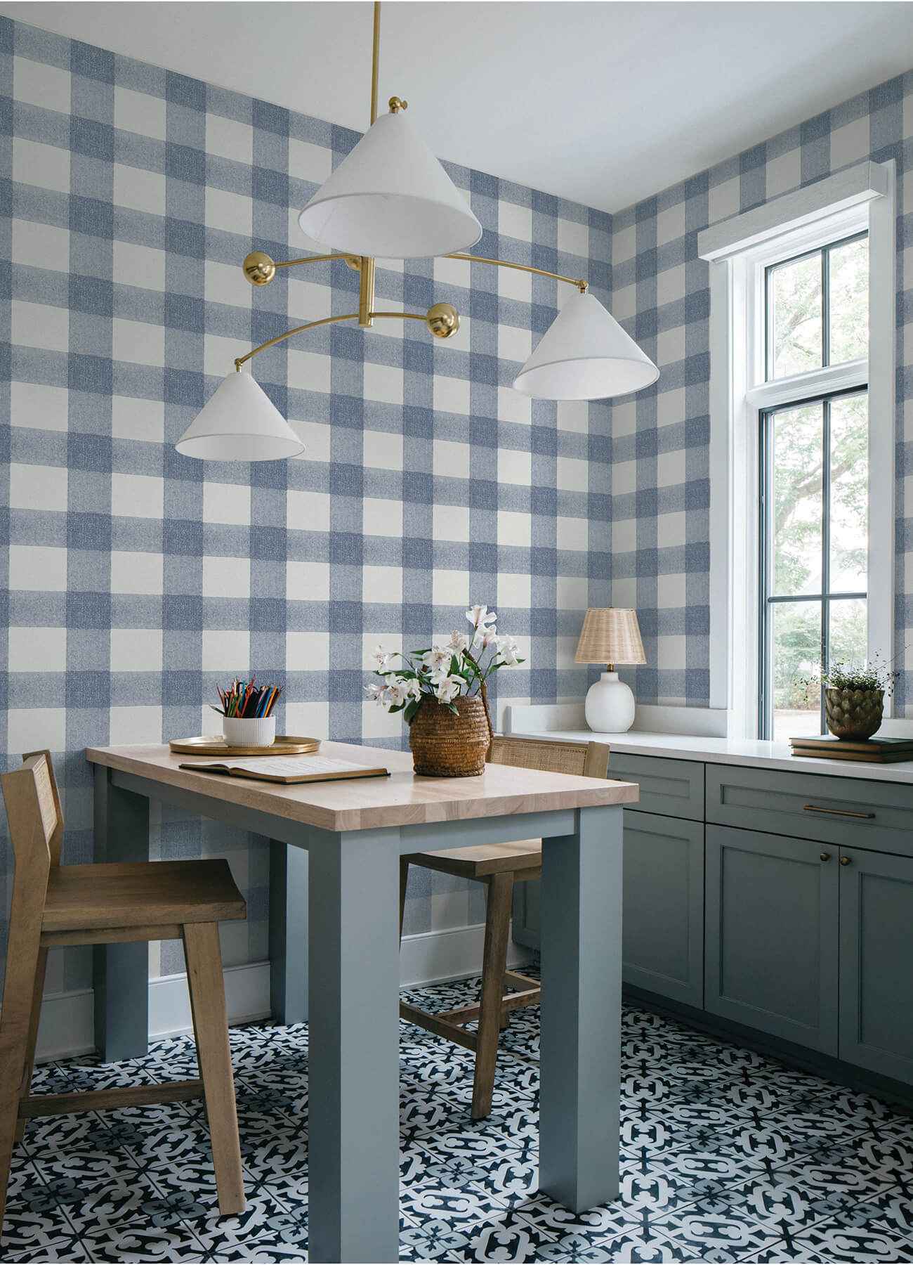 Thorpe Blue Plaid Wallpaper - York Wallcoverings - 4192-83420 - York Wallcoverings Wallpaper