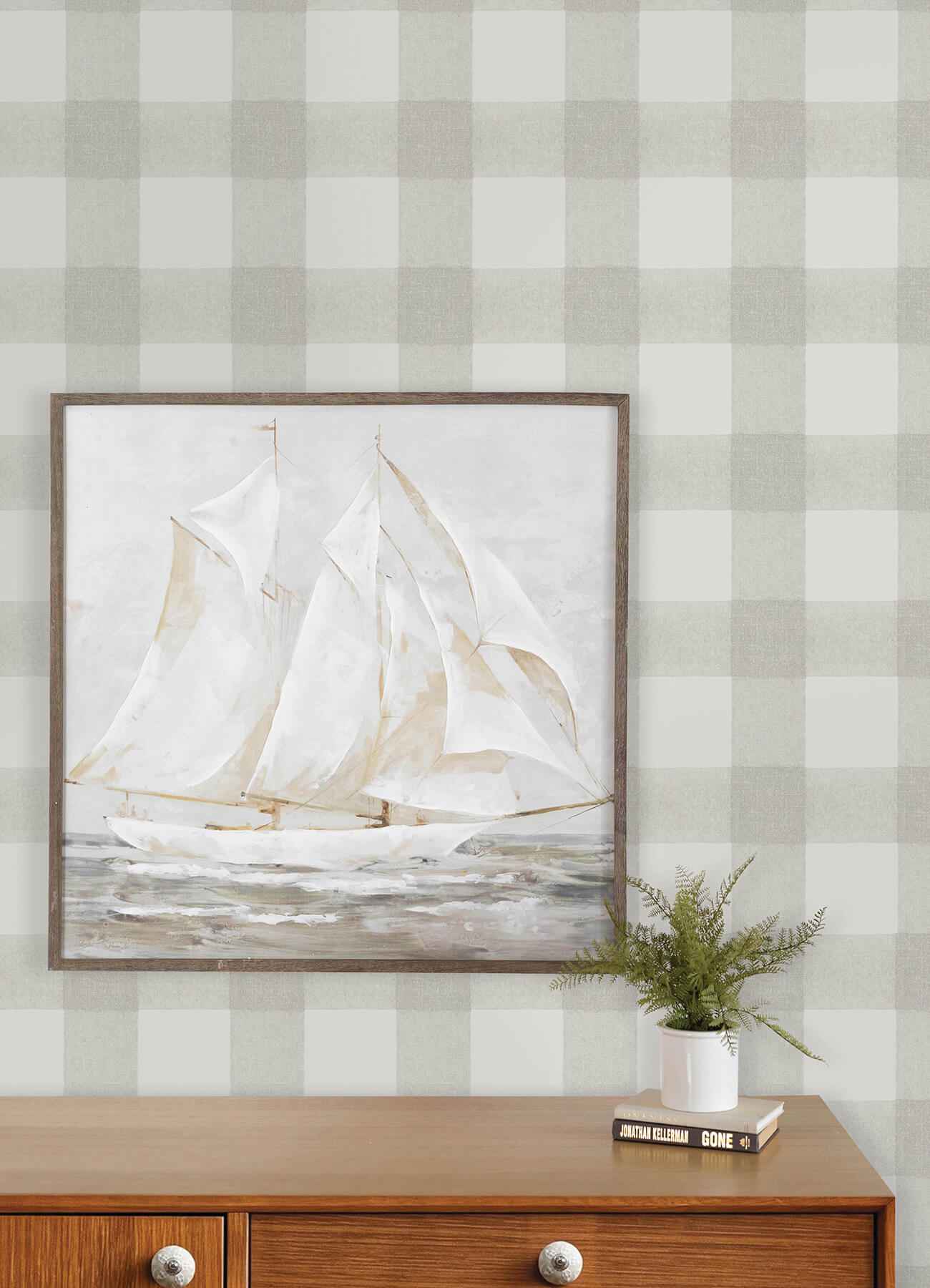 Thorpe Light Grey Plaid Wallpaper - York Wallcoverings - 4192-83422 - York Wallcoverings Wallpaper