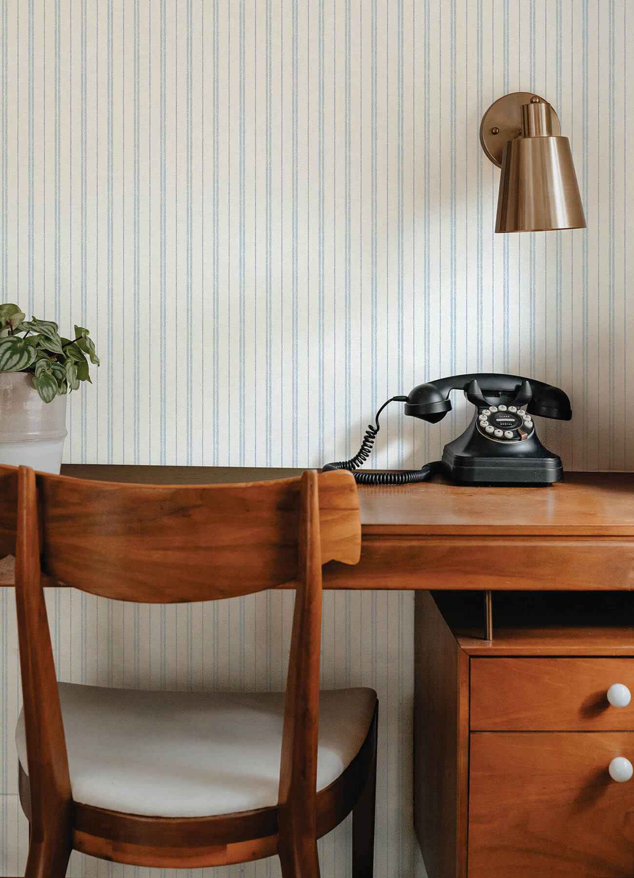 Harville Light Blue Double Stripe Wallpaper - York Wallcoverings - 4192-83426 - York Wallcoverings Wallpaper