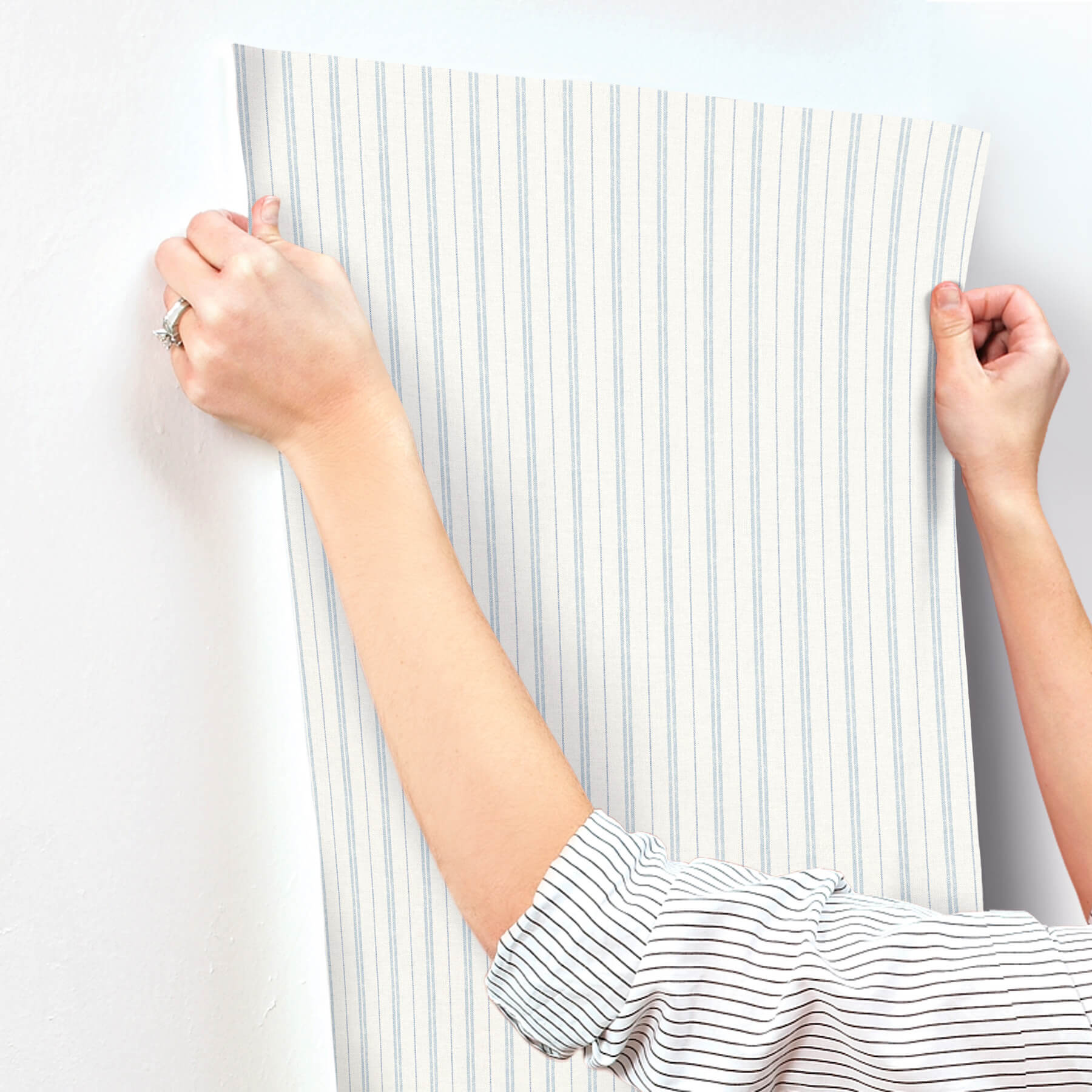 harville-light-blue-double-stripe-wallpaper-york-wallcoverings-4192-83426 - York Wallcoverings Wallpaper