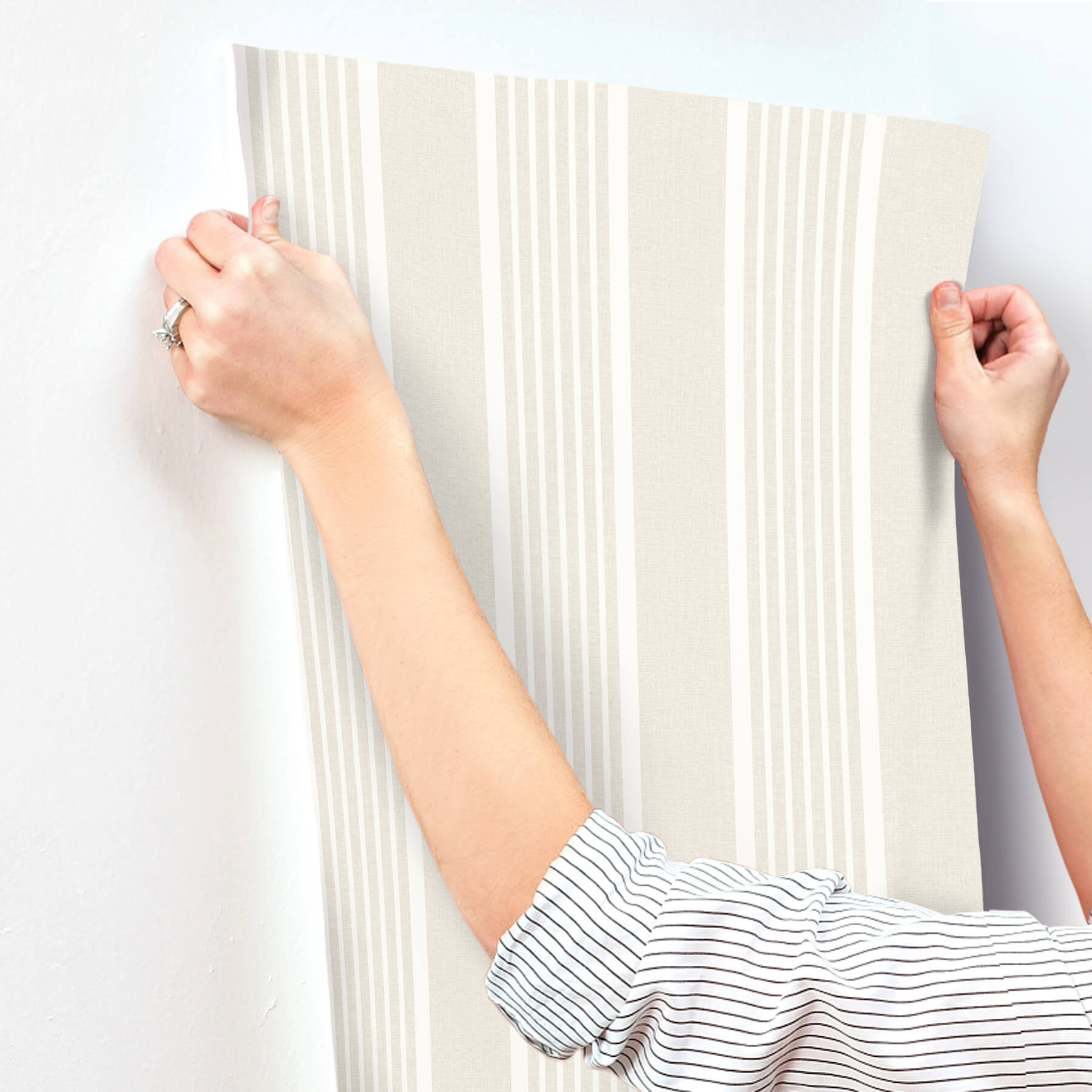 bingley-beige-embellished-stripe-wallpaper-york-wallcoverings-4192-83433 - York Wallcoverings Wallpaper