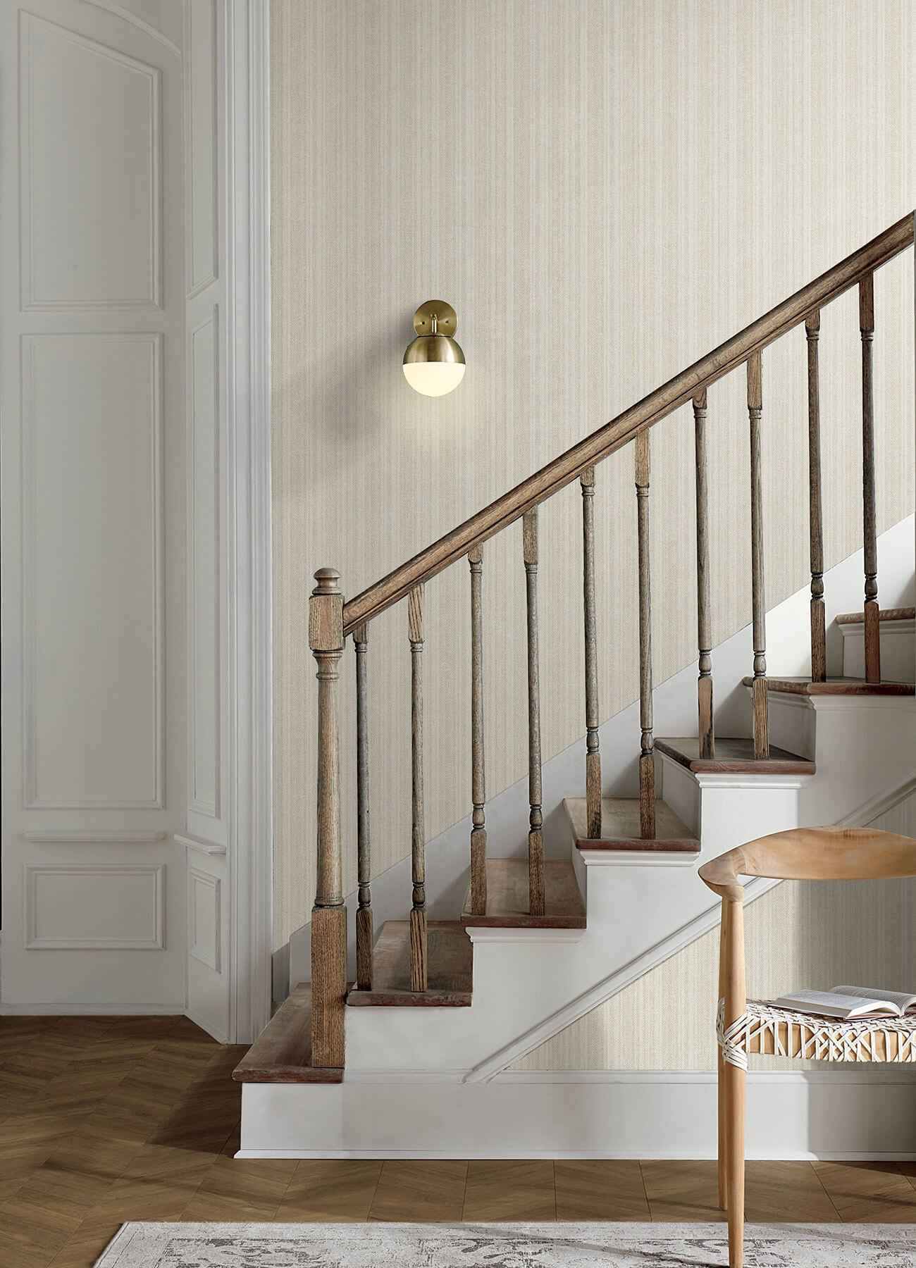 Stokes Beige Chevron Stripe Wallpaper - York Wallcoverings - 4192-83445 - York Wallcoverings Wallpaper