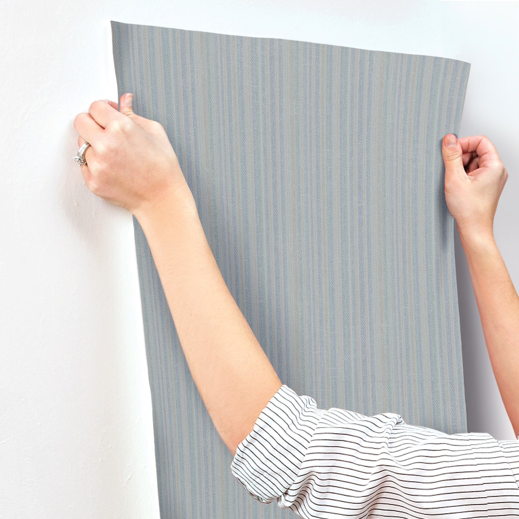 stokes-blue-chevron-stripe-wallpaper-york-wallcoverings-4192-83447 - York Wallcoverings Wallpaper