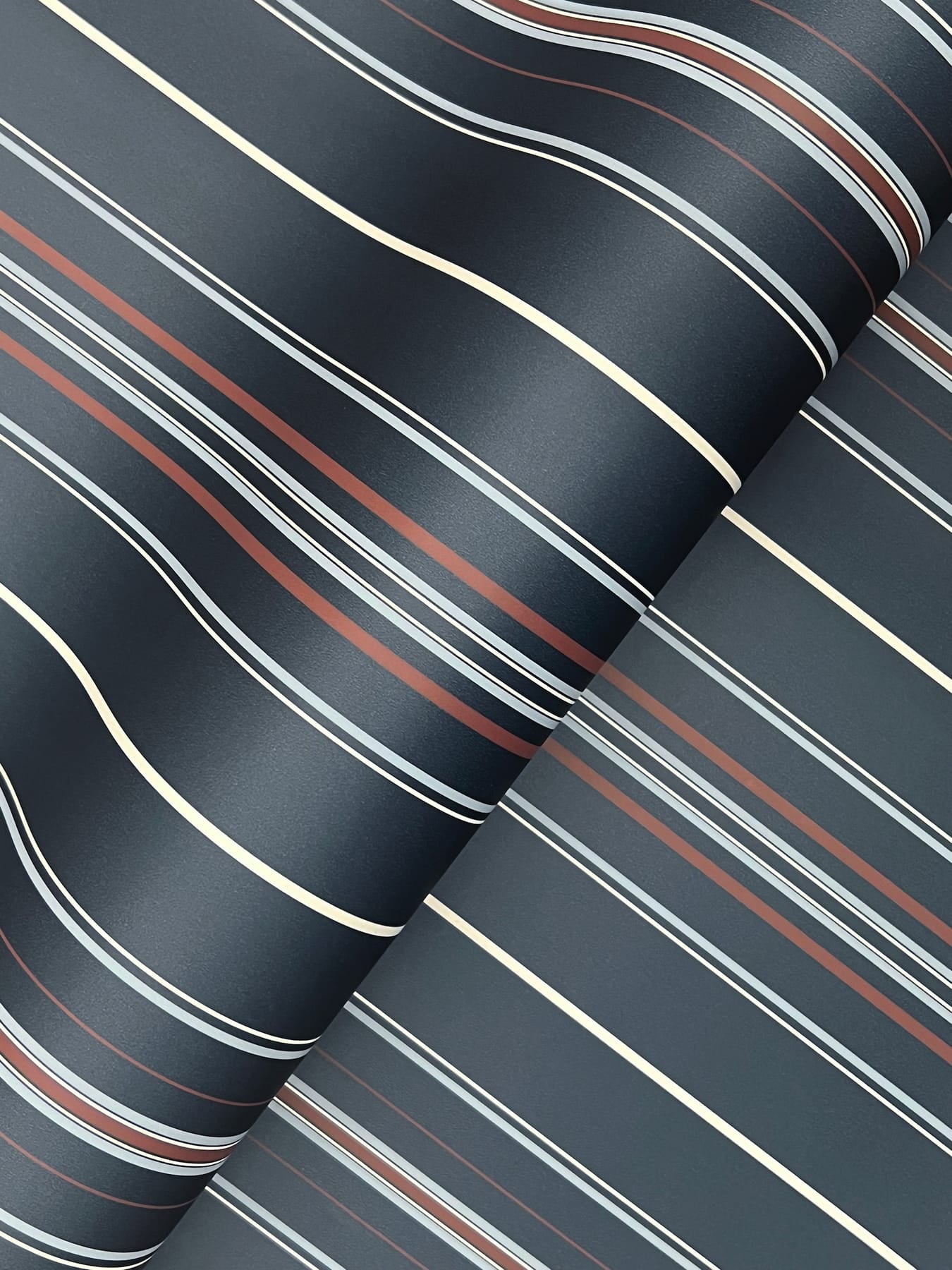Lascelle Navy Modern Pinstripe Wallpaper - York Wallcoverings - 4192-83450 - York Wallcoverings Wallpaper