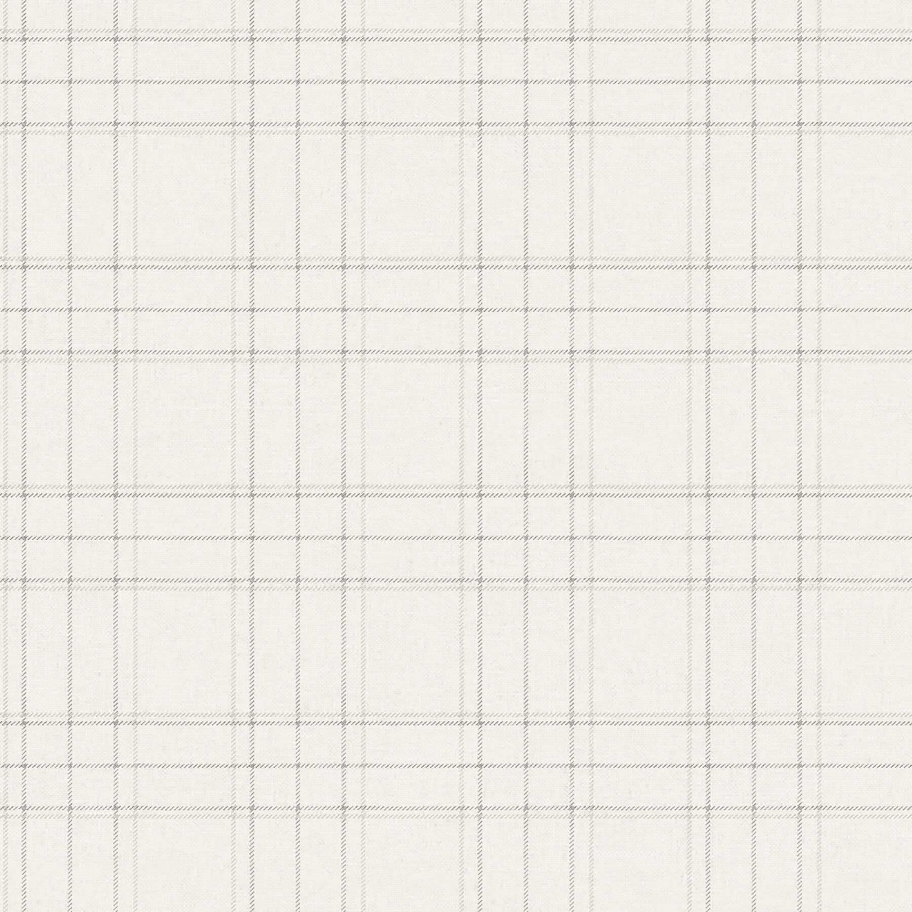 Fox Hollow Ivory Dashed Plaid Wallpaper - York Wallcoverings - 4192-83455 - York Wallcoverings Wallpaper