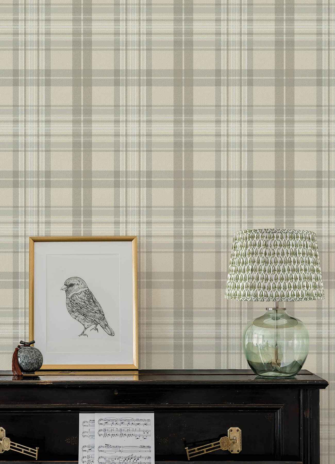 Austin Beige Plaid Wallpaper - York Wallcoverings - 4192-330216 - York Wallcoverings Wallpaper