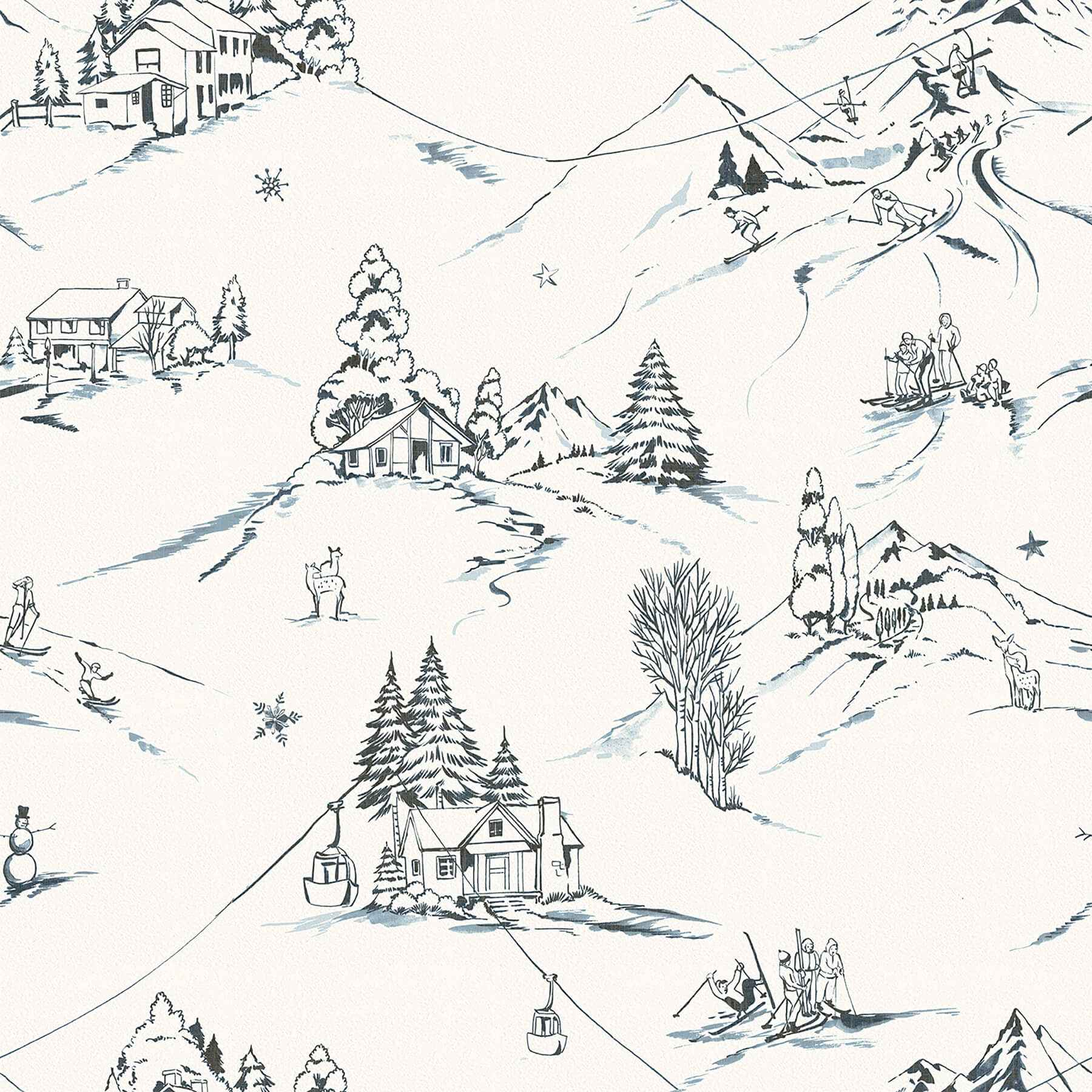 Mountain Side Blue Peel and Stick Wallpaper - York Wallcoverings - NUS6626