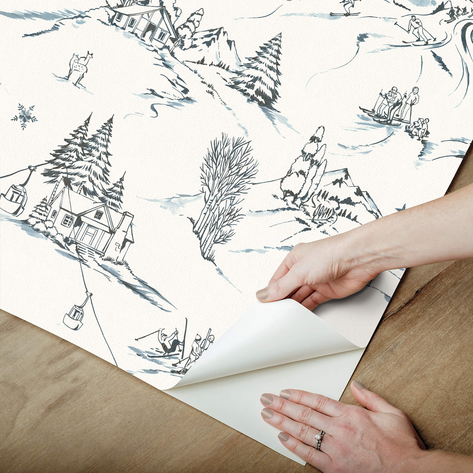 mountain-side-blue-peel-and-stick-wallpaper-york-wallcoverings-nus6626 - York Wallcoverings Wallpaper