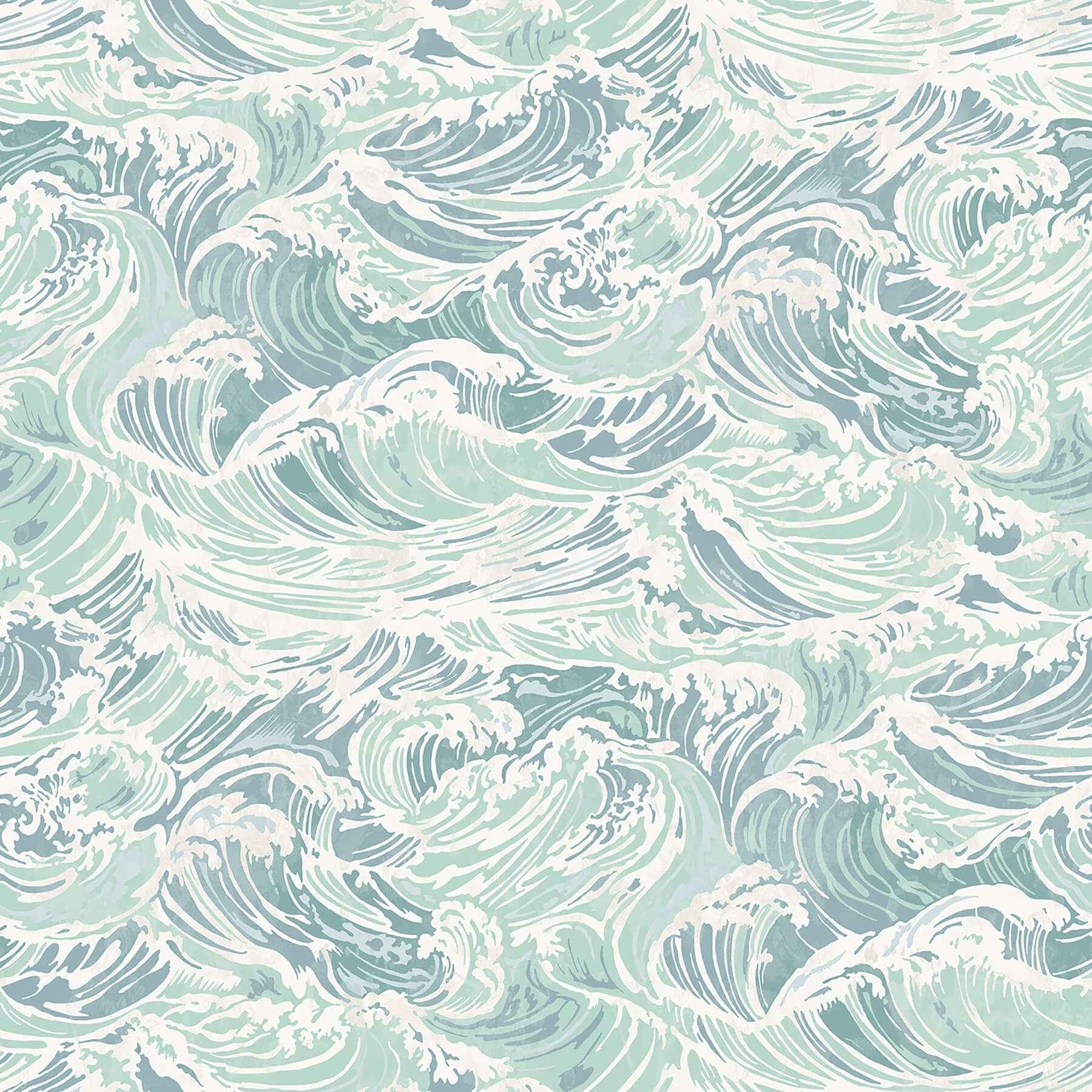 Crashing Waves Turquoise Peel and Stick - York Wallcoverings - NUS6630