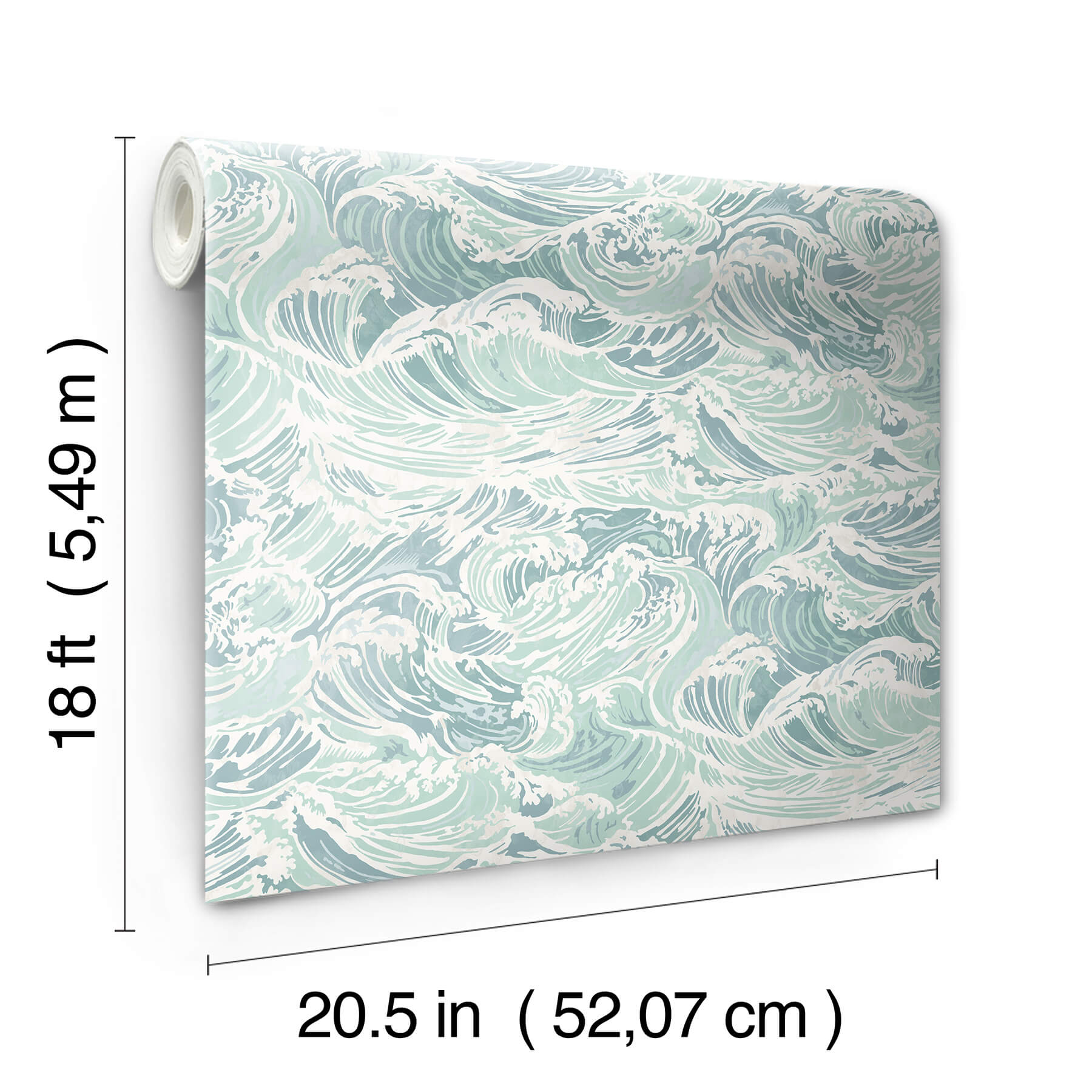 crashing-waves-turquoise-peel-and-stick-wallpaper-york-wallcoverings-nus6630 - York Wallcoverings Wallpaper