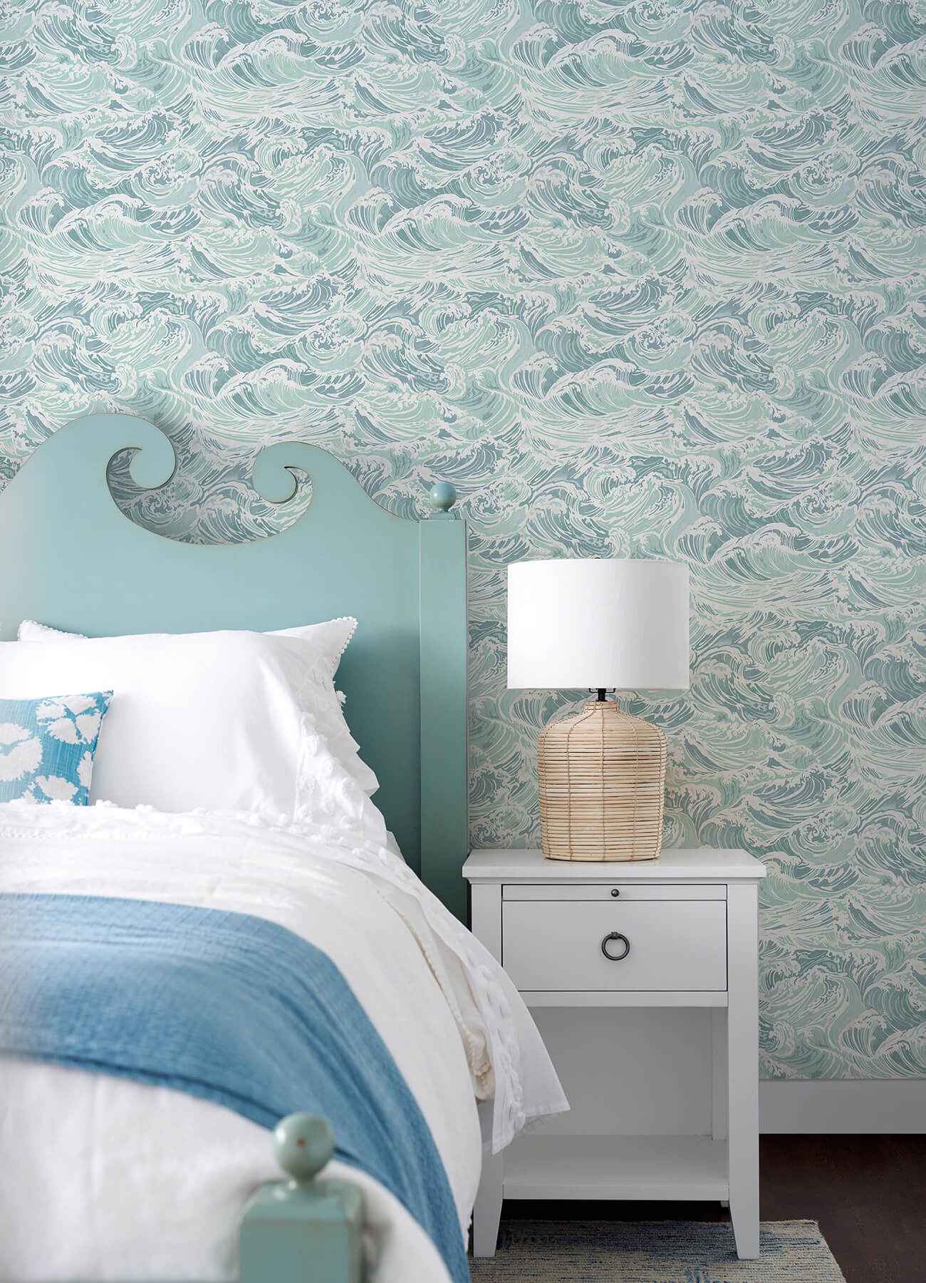 Crashing Waves Turquoise Peel and Stick - York Wallcoverings - NUS6630 - York Wallcoverings Wallpaper