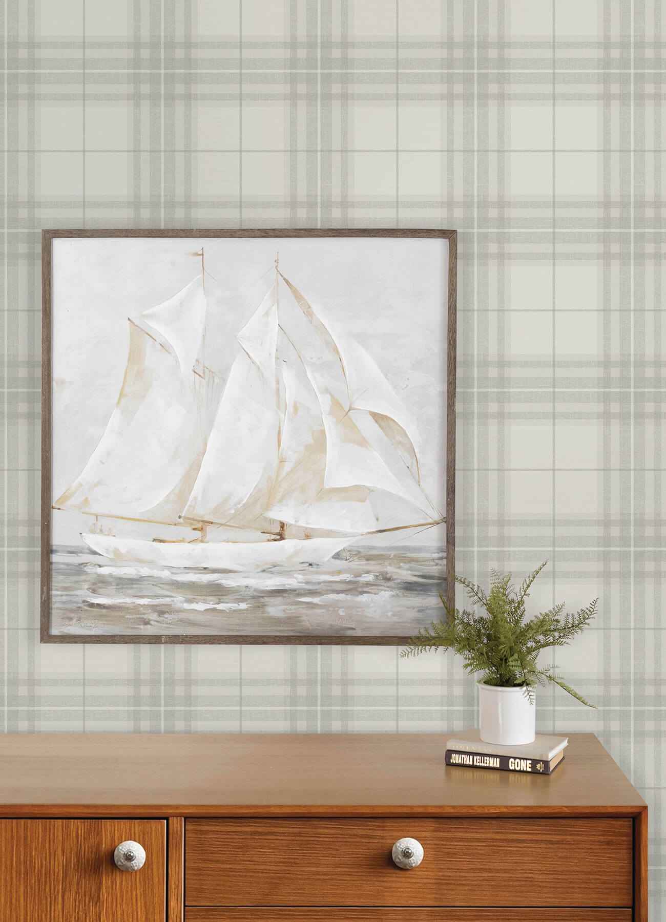Cabin Check Grey Plaid Wallpaper - York Wallcoverings - 4192-27693 - York Wallcoverings Wallpaper