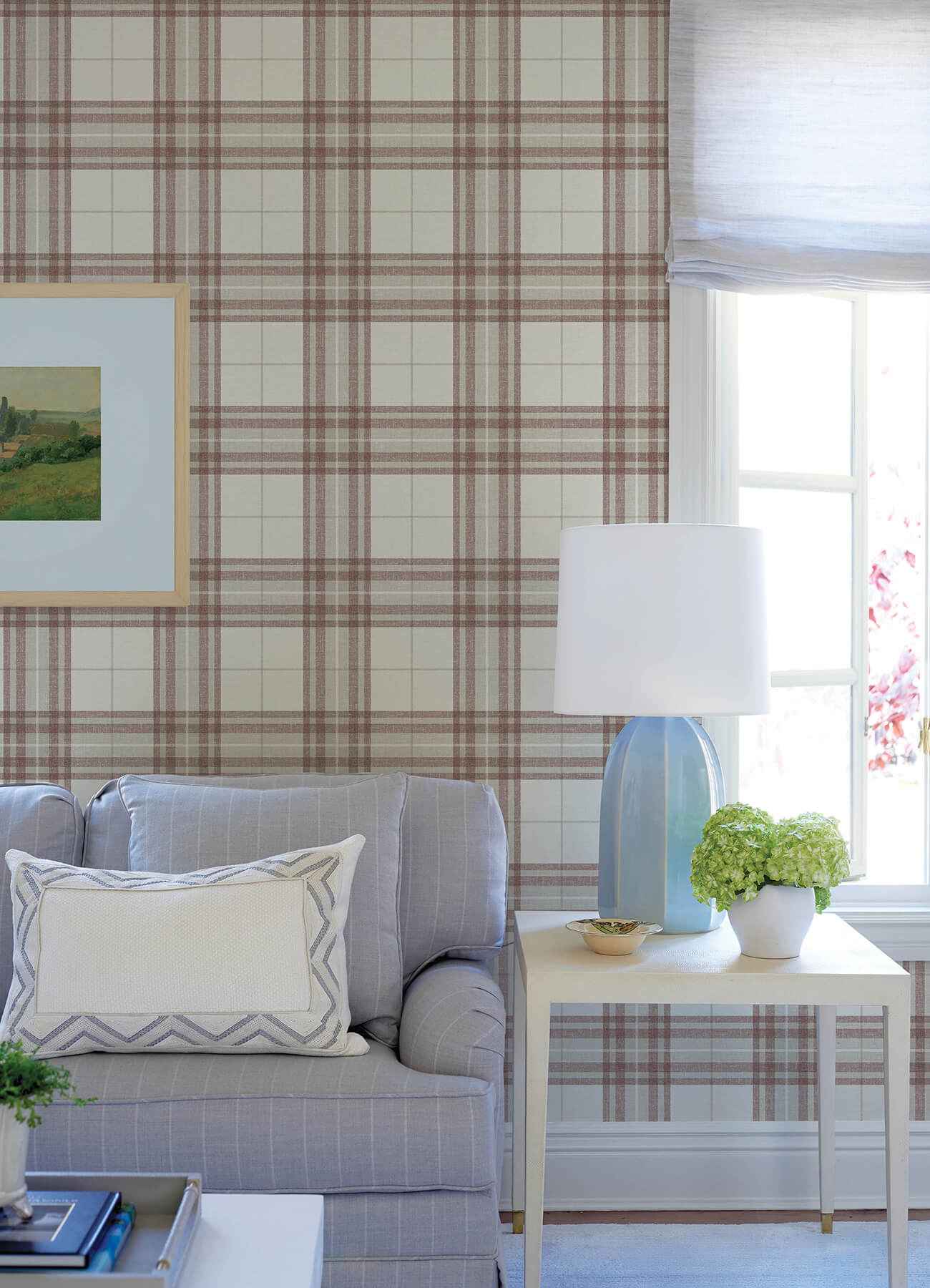 Cabin Check Rust Plaid Wallpaper - York Wallcoverings - 4192-27696 - York Wallcoverings Wallpaper